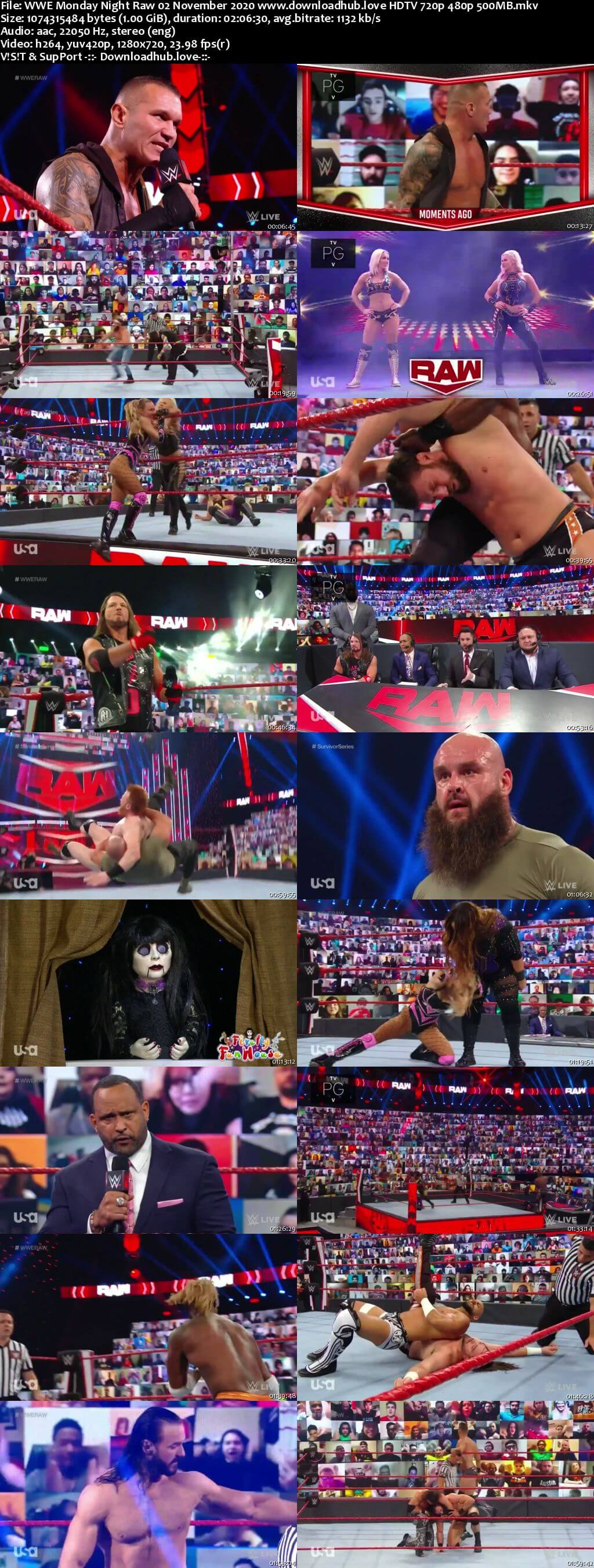 WWE Monday Night Raw 2nd November 2020 720p 500MB HDTVRip 480p