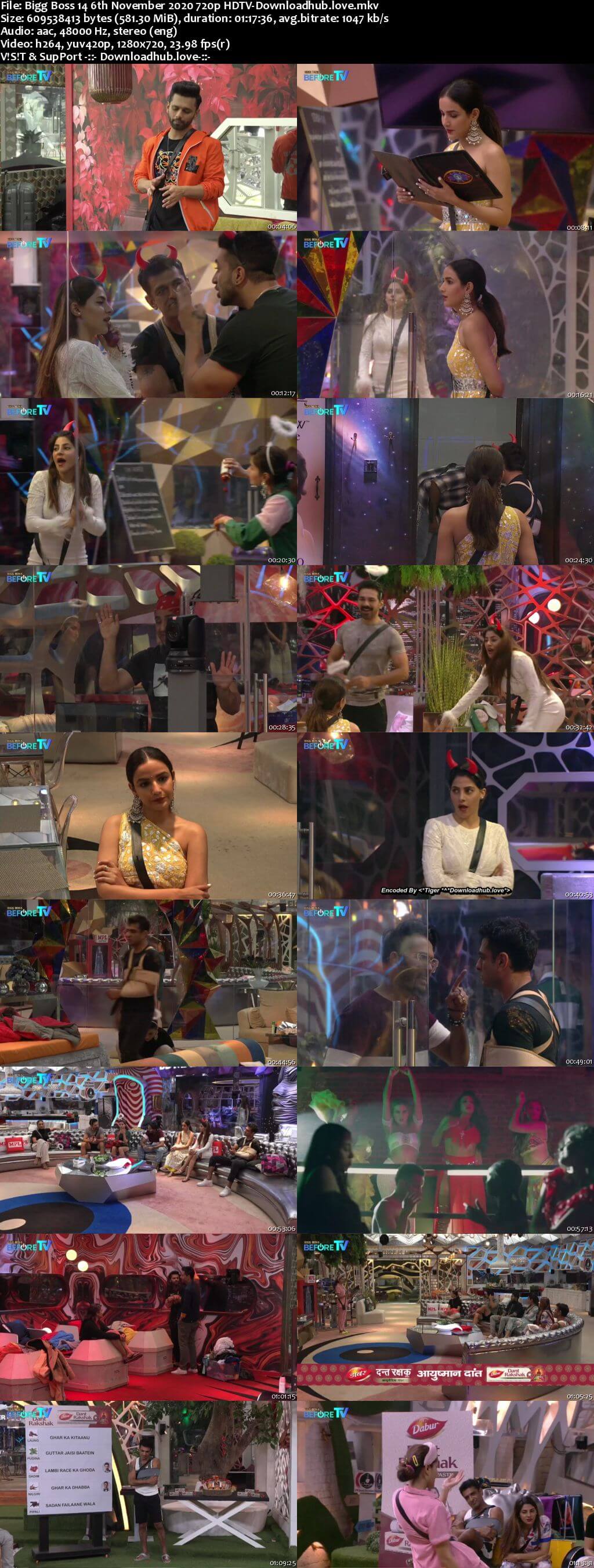 Bigg Boss 14 6th November 2020 Episode 34 720p 480p HDTV