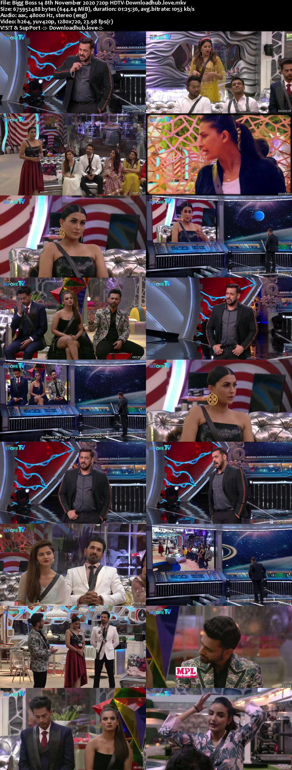 Bigg Boss 14 8th November 2020 Episode 36 720p 480p HDTV