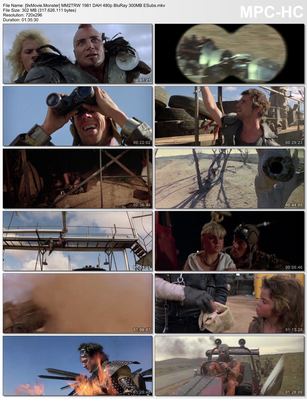 Mad Max 2 The Road Warrior 1981 Dual Audio Hindi 480p BluRay x264 300MB ESubs