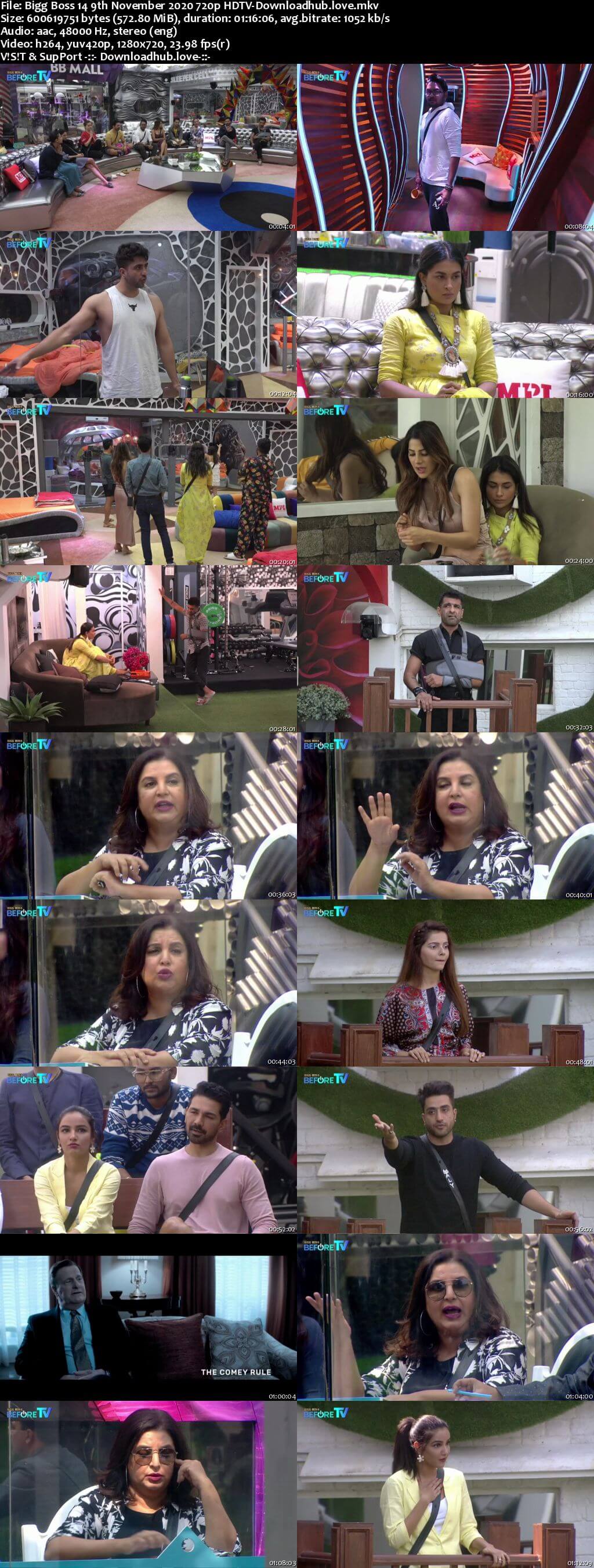 Bigg Boss 14 9th November 2020 Episode 37 720p 480p HDTV