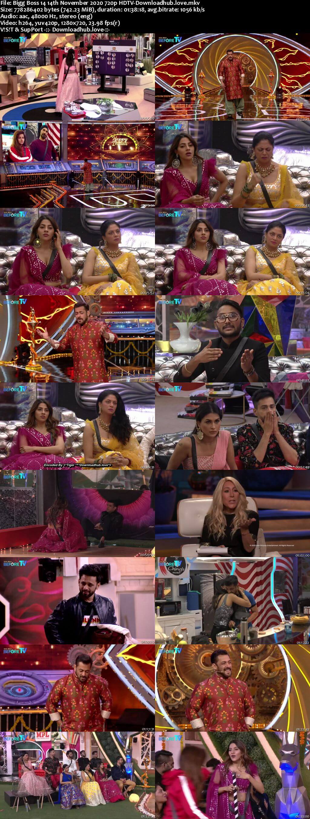 Bigg Boss 14 14th November 2020 Episode 42 720p 480p HDTV