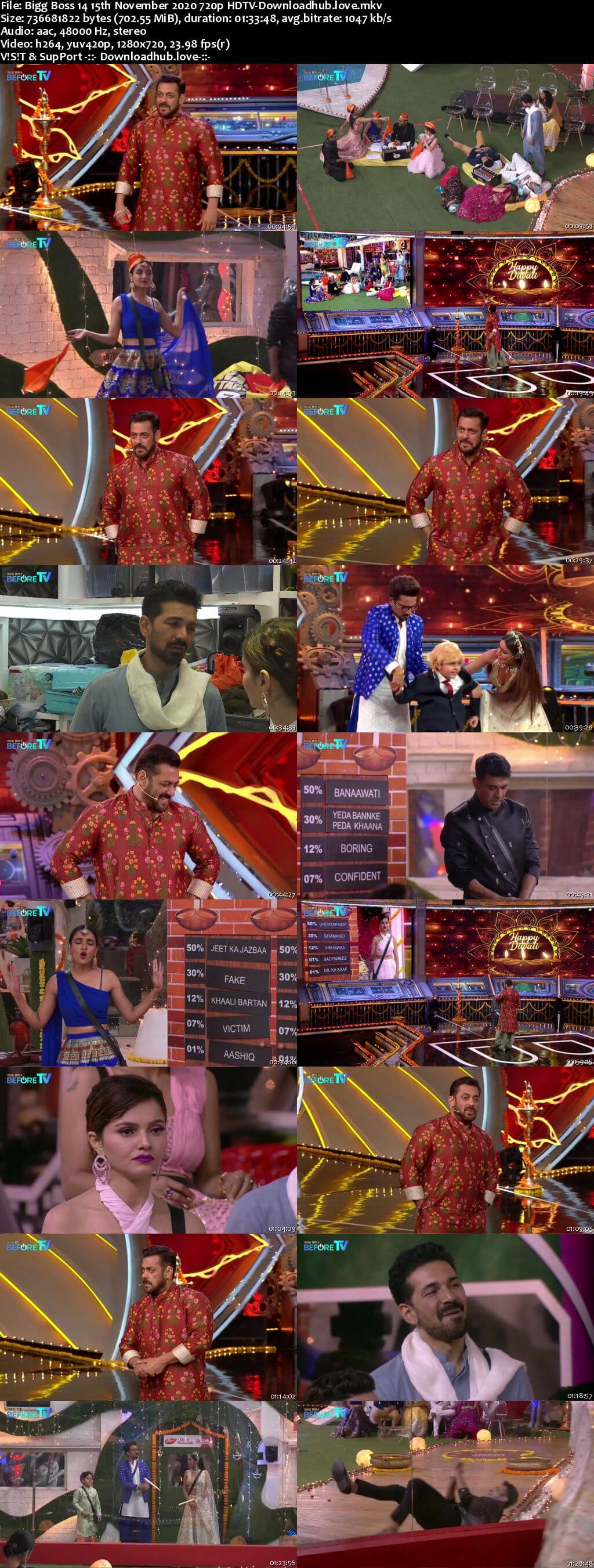 Bigg Boss 14 15th November 2020 Episode 43 720p 480p HDTV