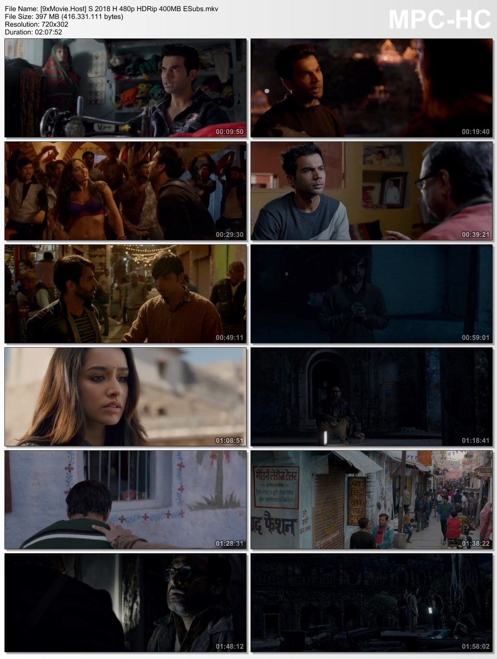 Stree 2018 Hindi 480p HDRip x264 400MB ESubs