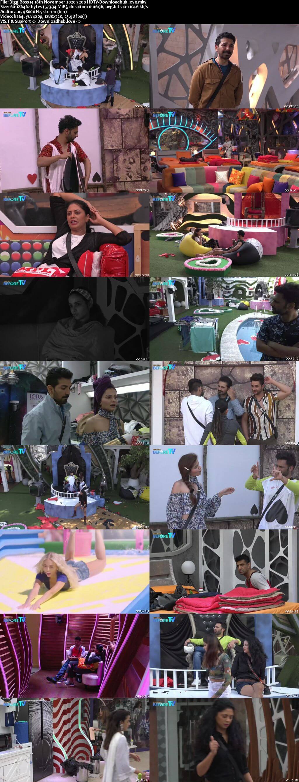 Bigg Boss 14 18th November 2020 Episode 46 720p 480p HDTV