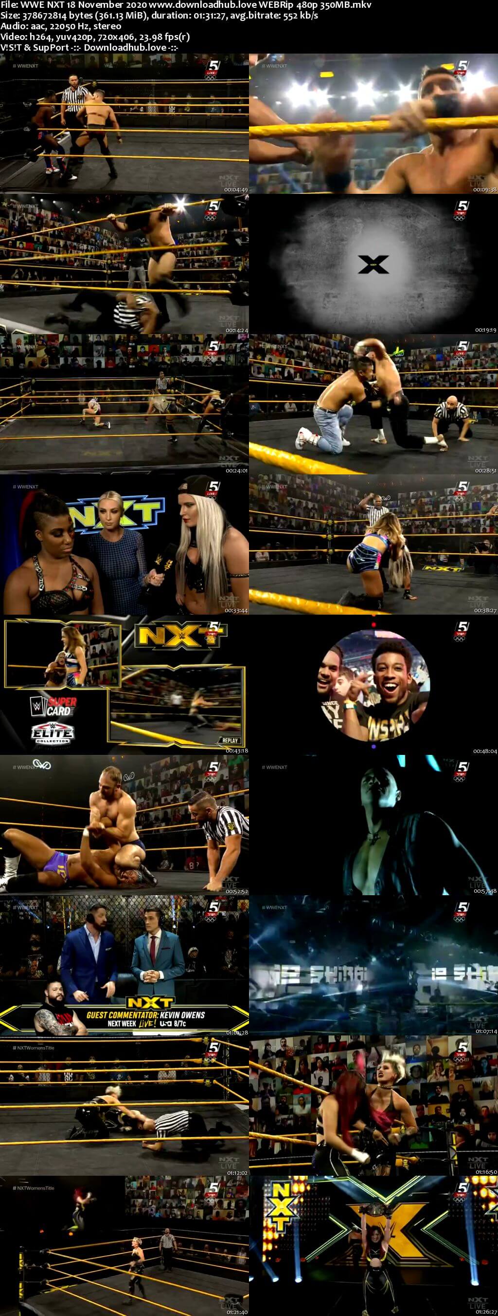 WWE NXT 18th November 2020 350MB HDTV 480p