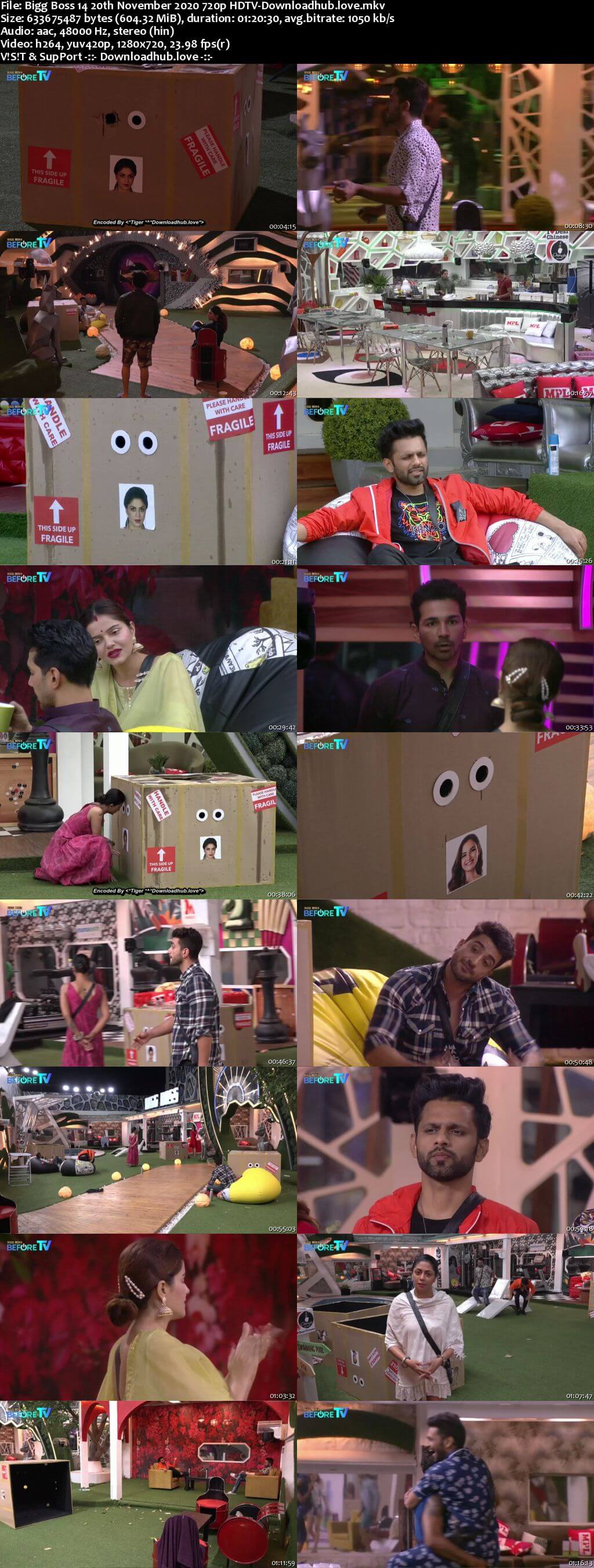 Bigg Boss 14 20th November 2020 Episode 48 720p 480p HDTV