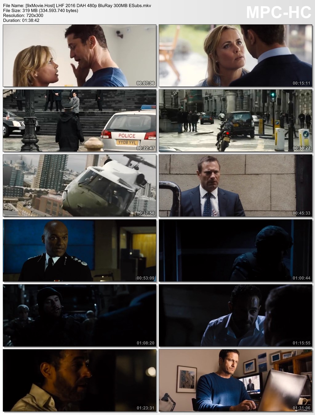 London Has Fallen 2016 Dual Audio Hindi 480p BluRay x264 300MB ESubs