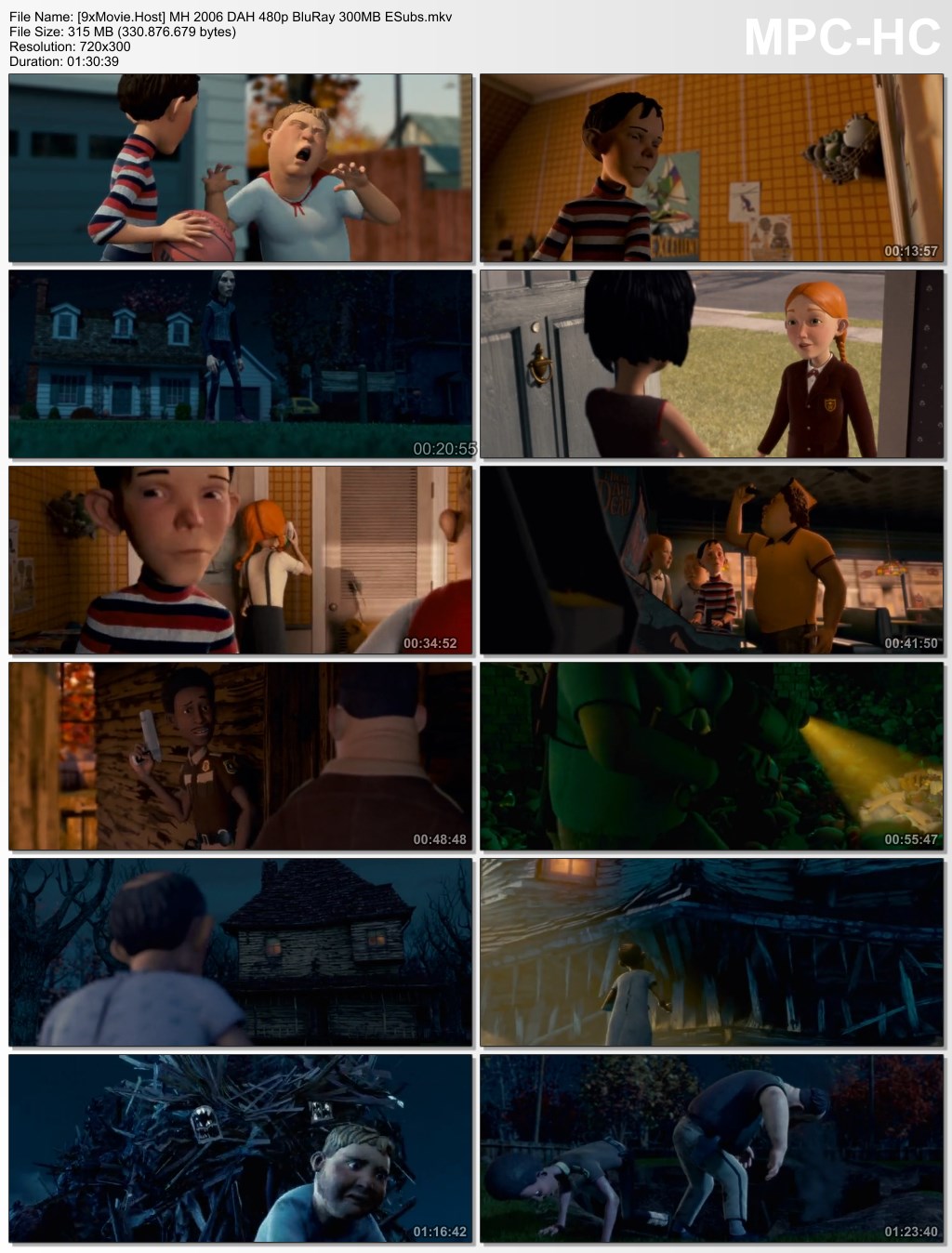 Monster House 2006 Dual Audio Hindi 480p BluRay x264 300MB ESubs