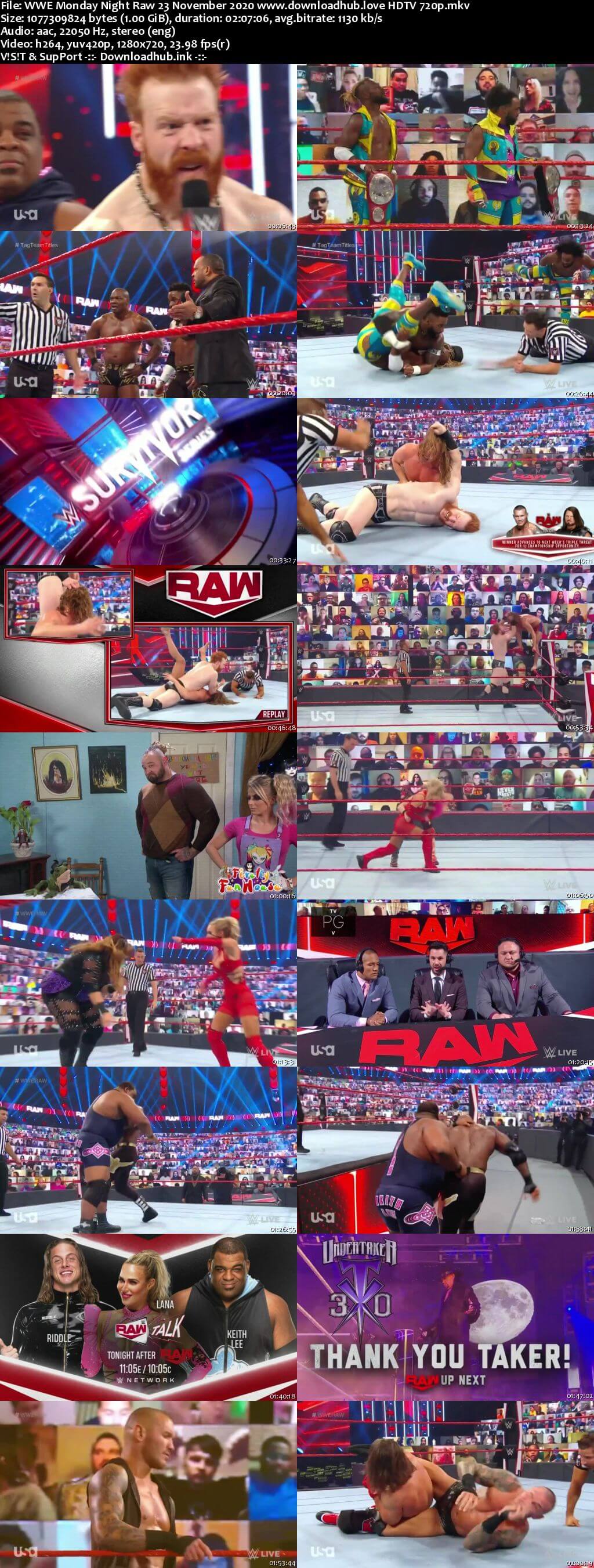 WWE Monday Night Raw 23rd November 2020 720p 500MB HDTVRip 480p