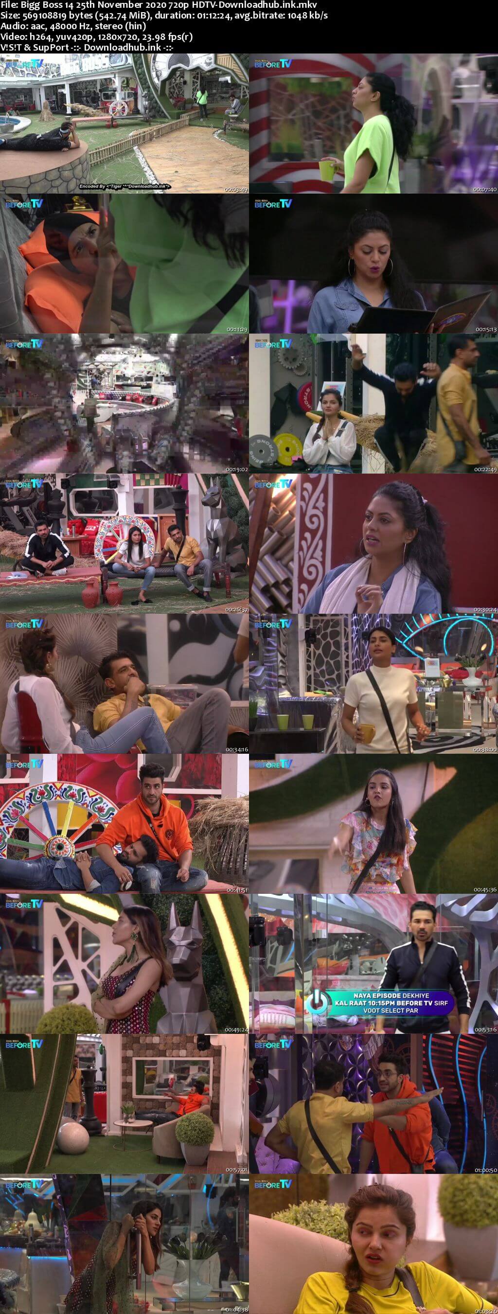 Bigg Boss 14 25th November 2020 Episode 53 720p 480p HDTV