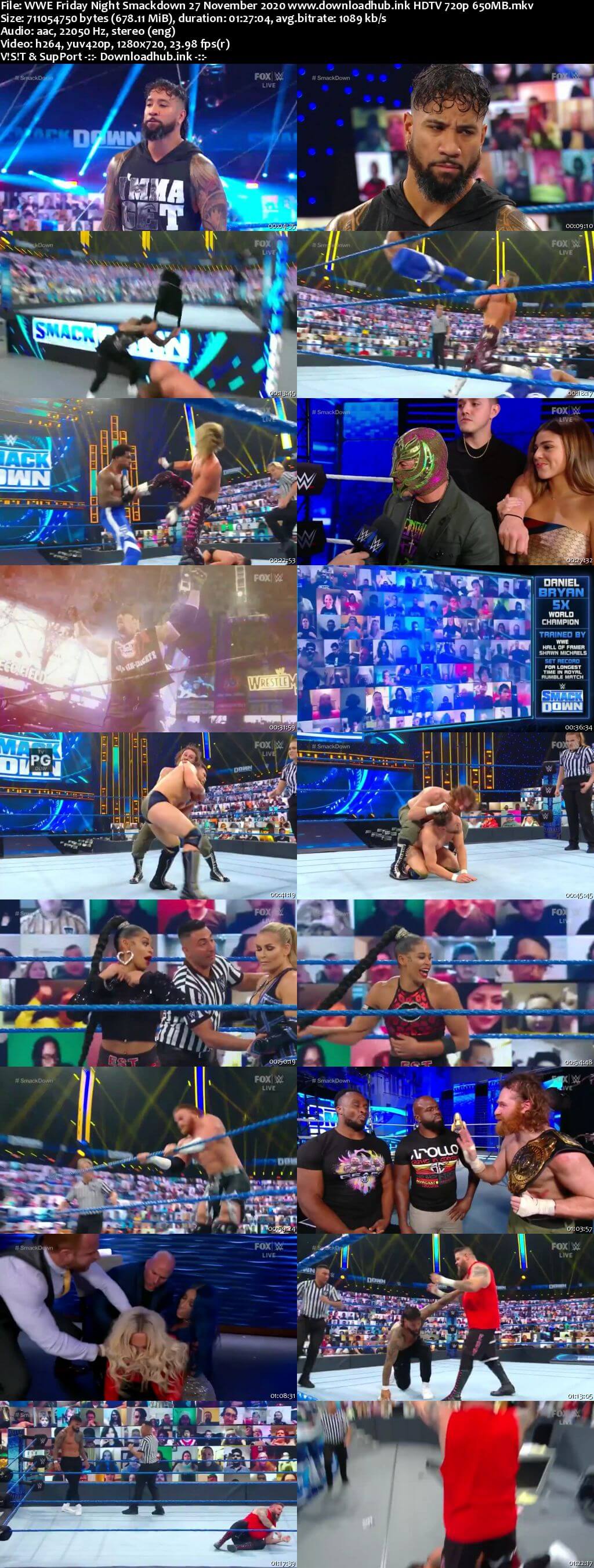 WWE Friday Night Smackdown 27th November 2020 720p 300MB HDTV 480p