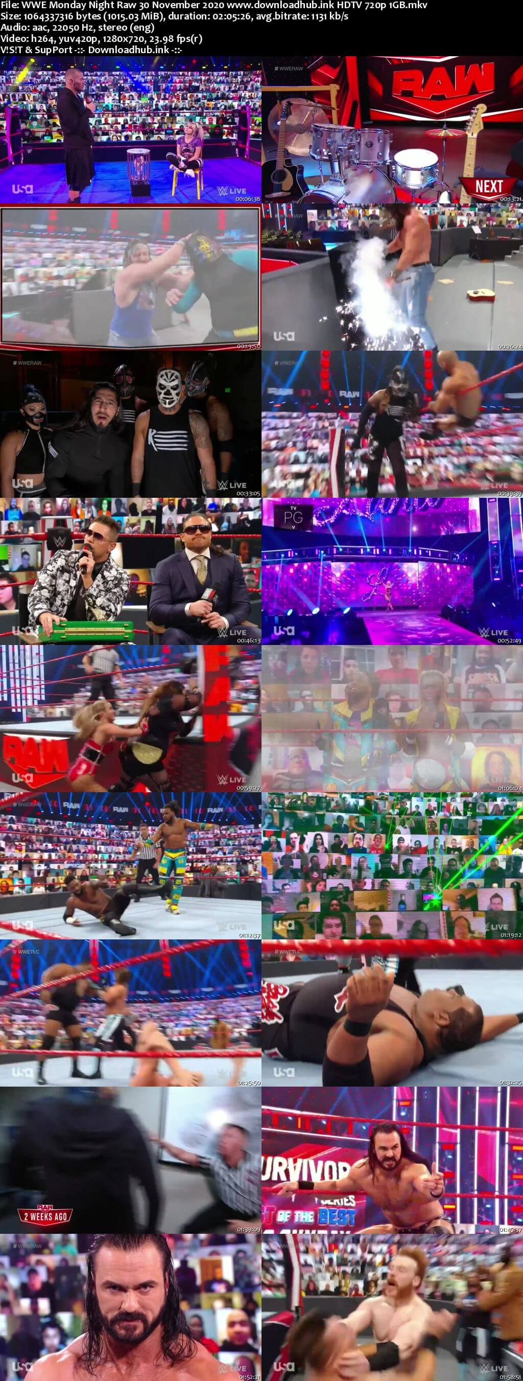 WWE Monday Night Raw 30th November 2020 720p 500MB HDTVRip 480p