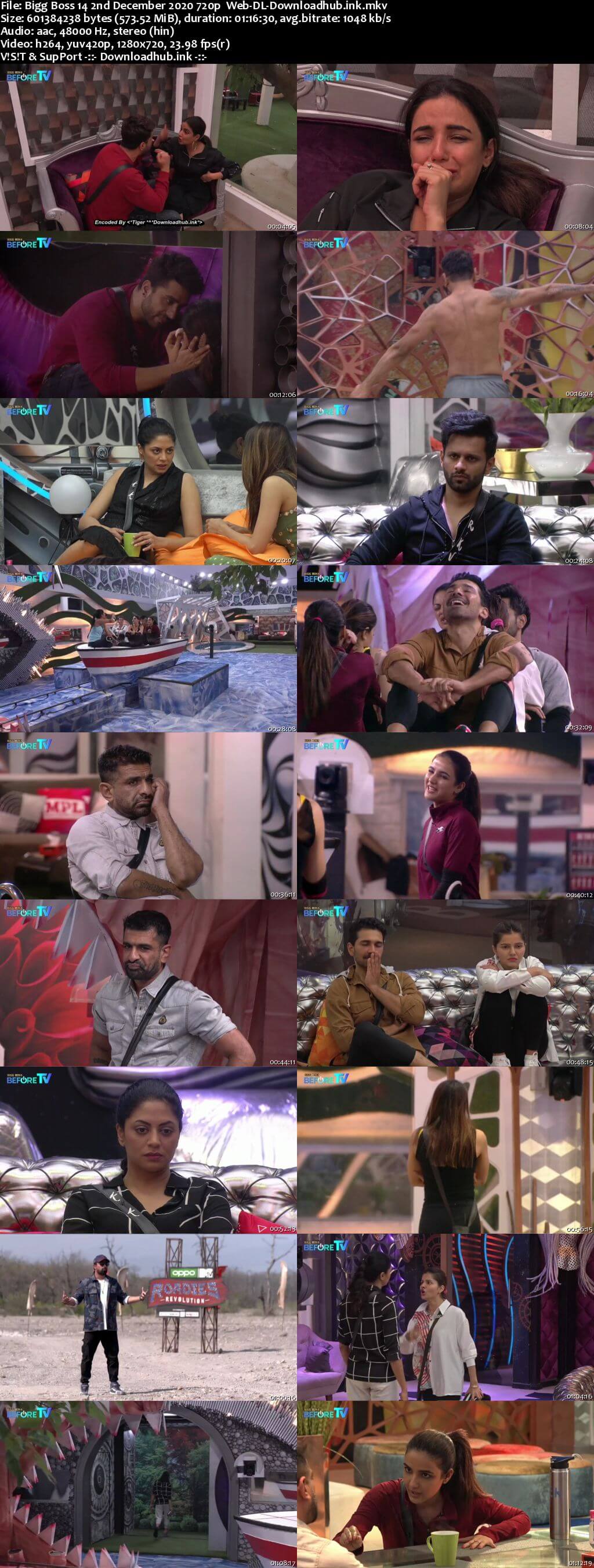 Bigg Boss 14 2nd December 2020 Episode 60 720p 480p Web-DL