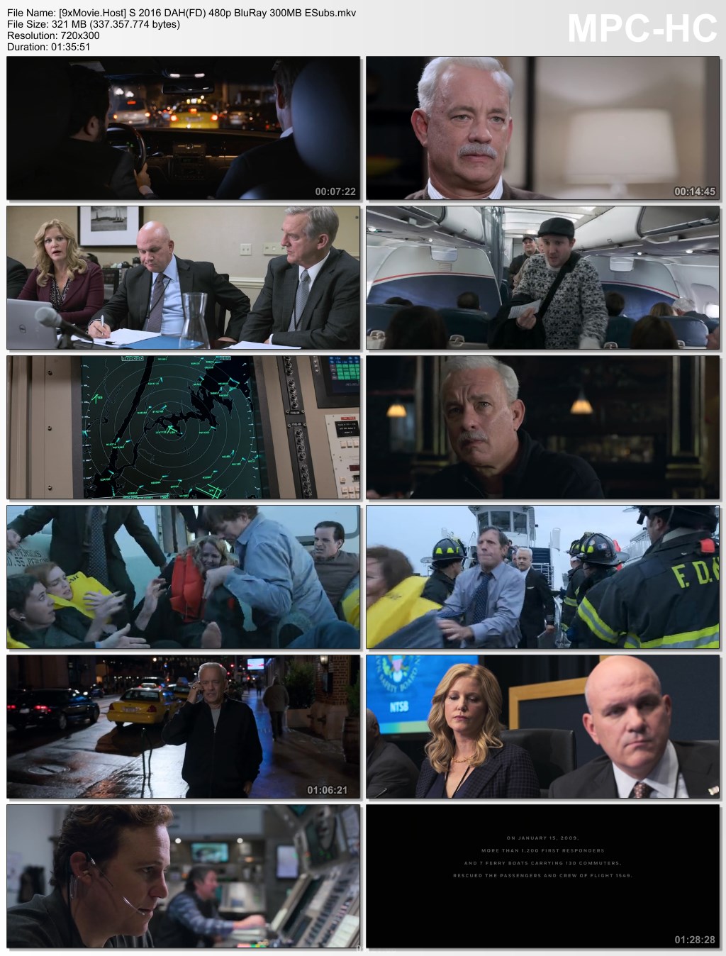 Sully 2016 Dual Audio Hindi (Fan Dub) 480p BluRay x264 300MB ESubs