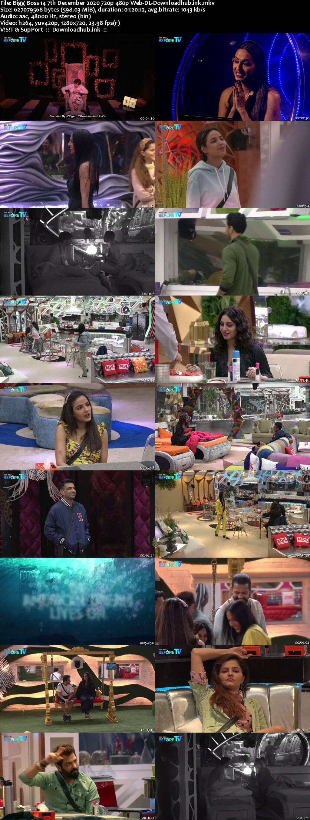 Bigg Boss 14 7th December 2020 Episode 65 720p 480p Web-DL