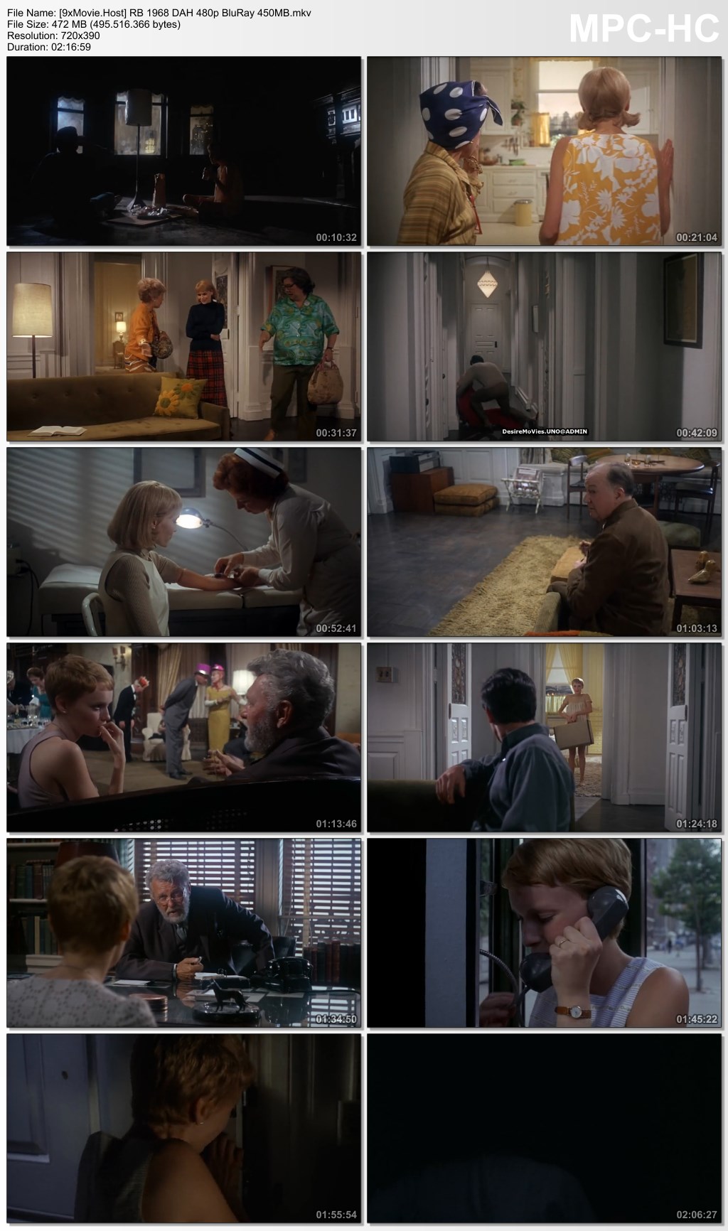 Rosemary's Baby 1968 Dual Audio Hindi 480p BluRay x264 450MB