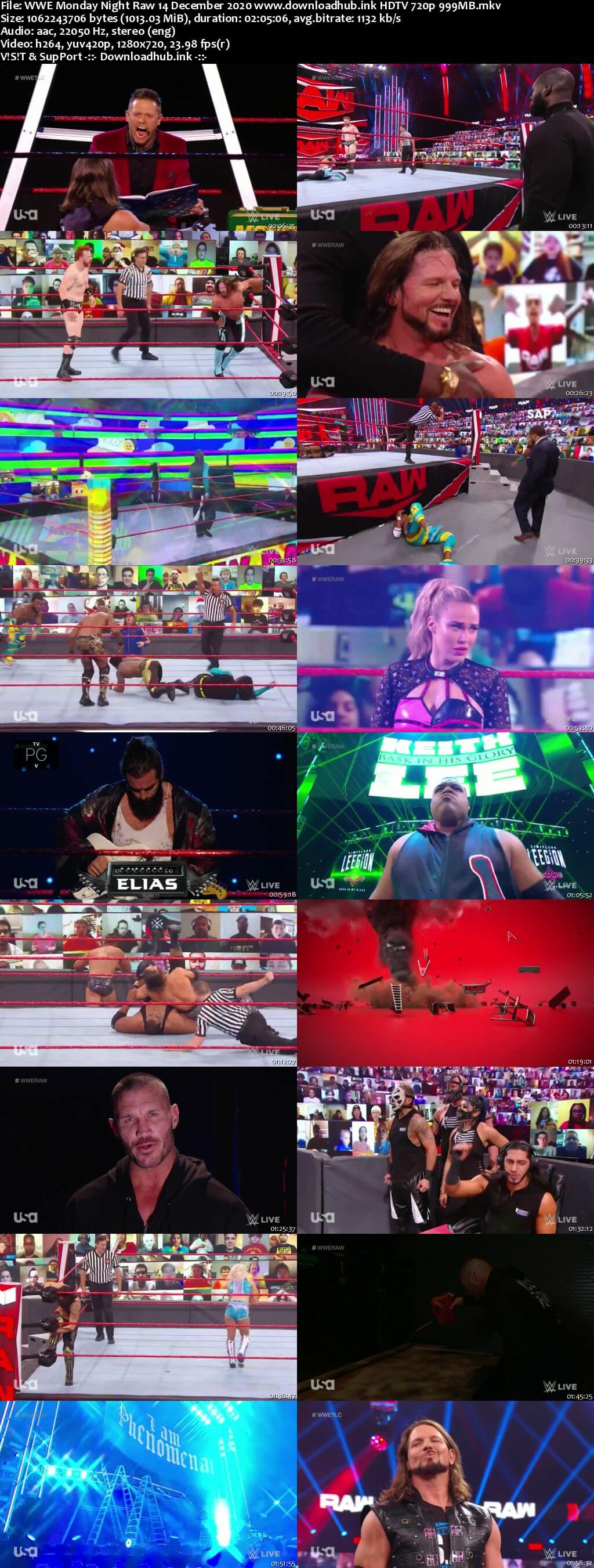 WWE Monday Night Raw 14th December 2020 720p 500MB HDTVRip 480p