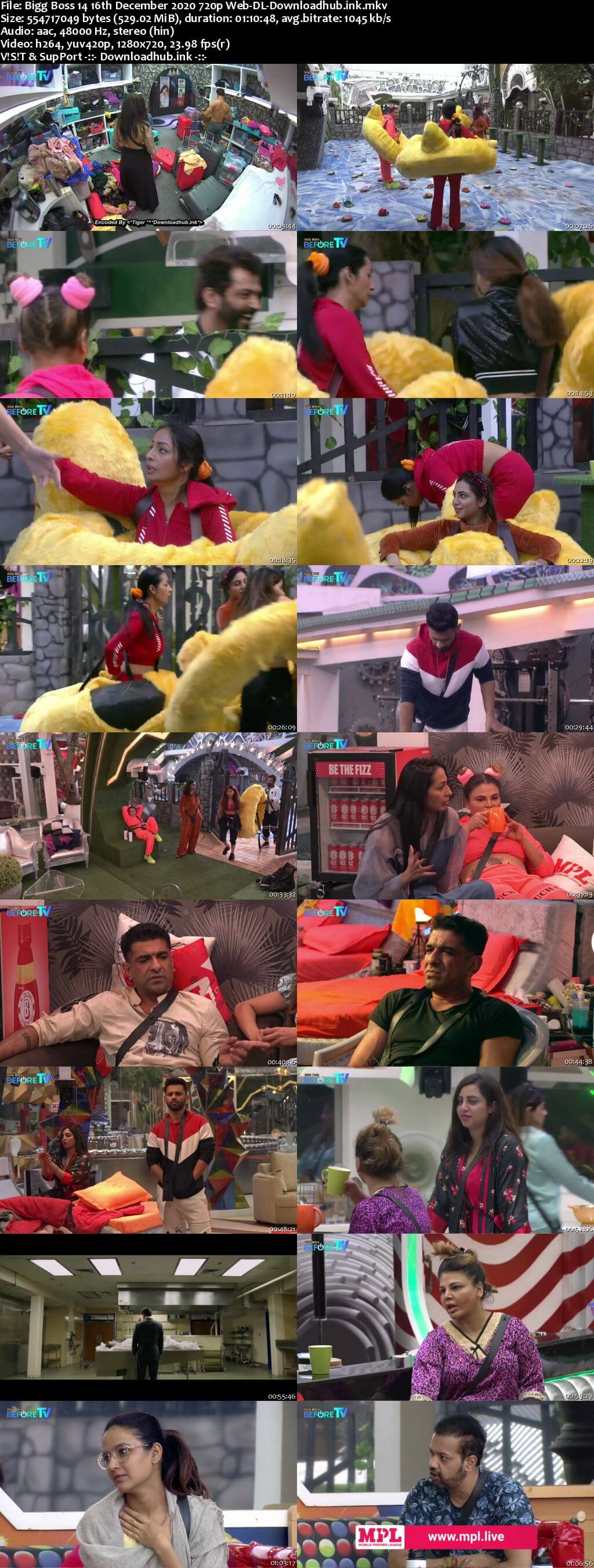 Bigg Boss 14 16th December 2020 Episode 74 720p 480p Web-DL