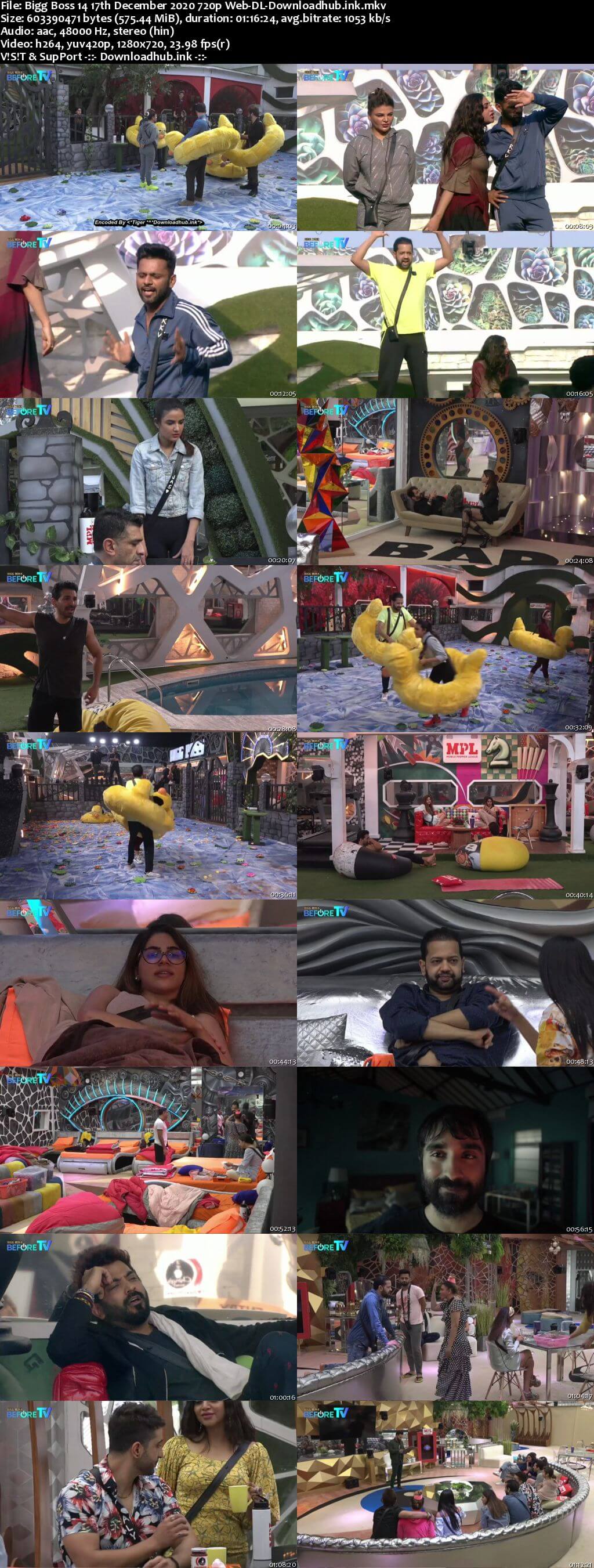 Bigg Boss 14 17th December 2020 Episode 75 720p 480p Web-DL