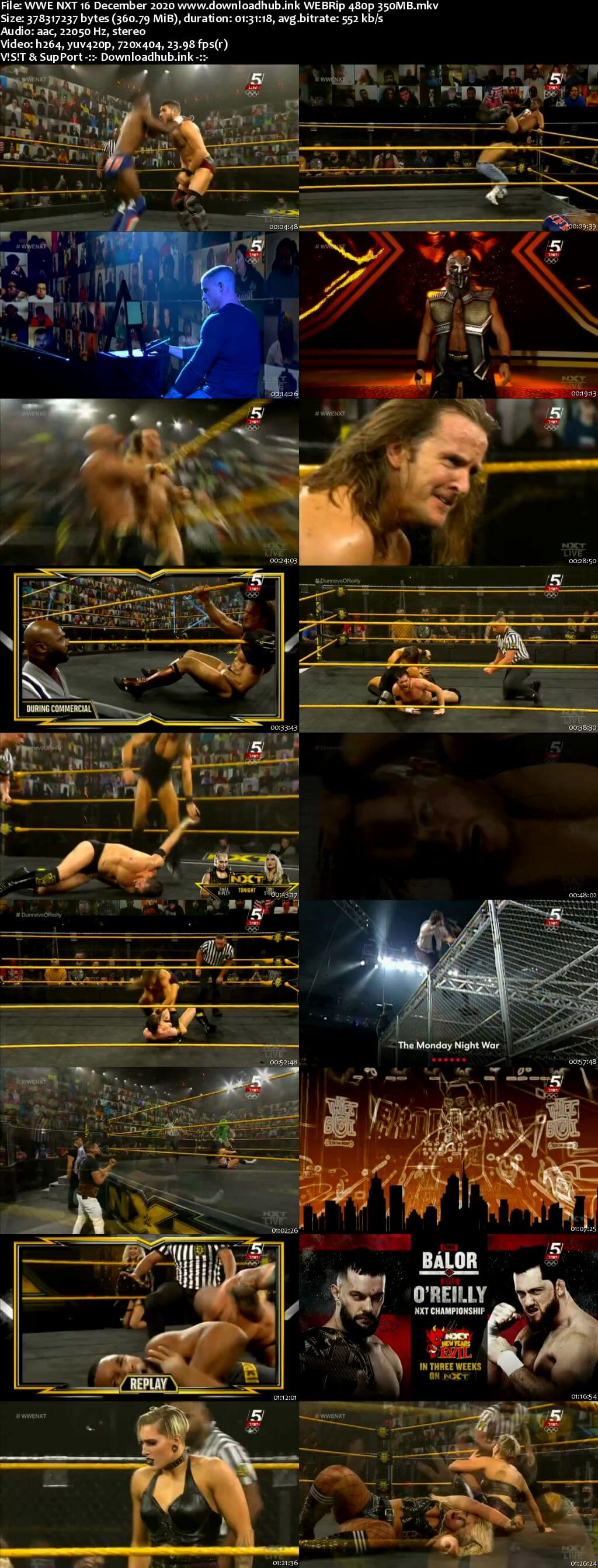 WWE NXT 16th December 2020 350MB HDTV 480p