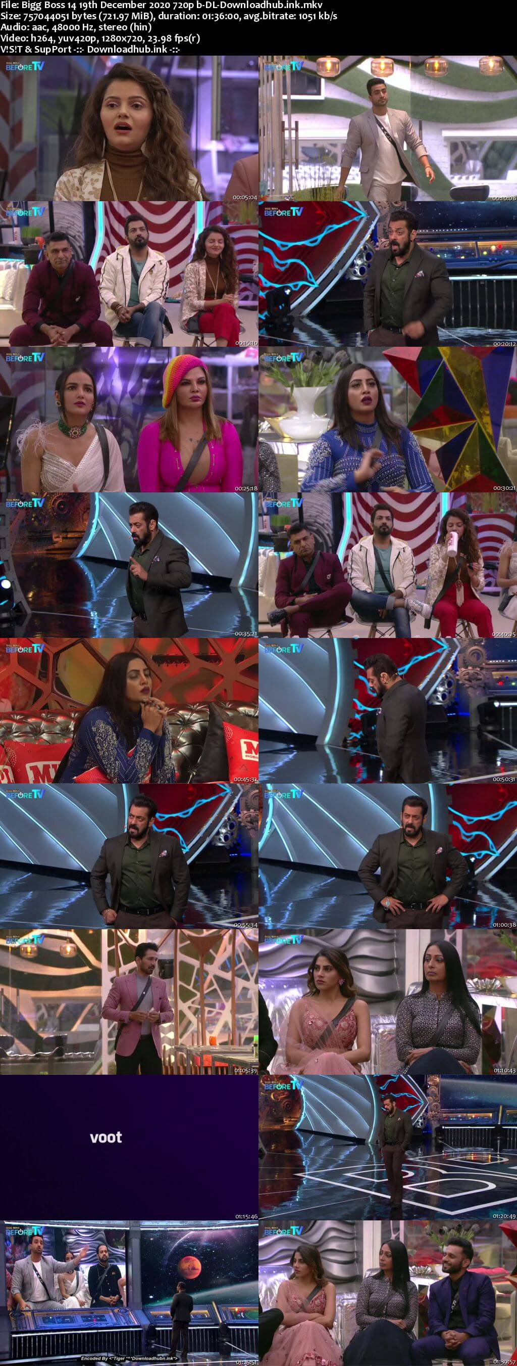 Bigg Boss 14 19th December 2020 Episode 77 720p 480p Web-DL