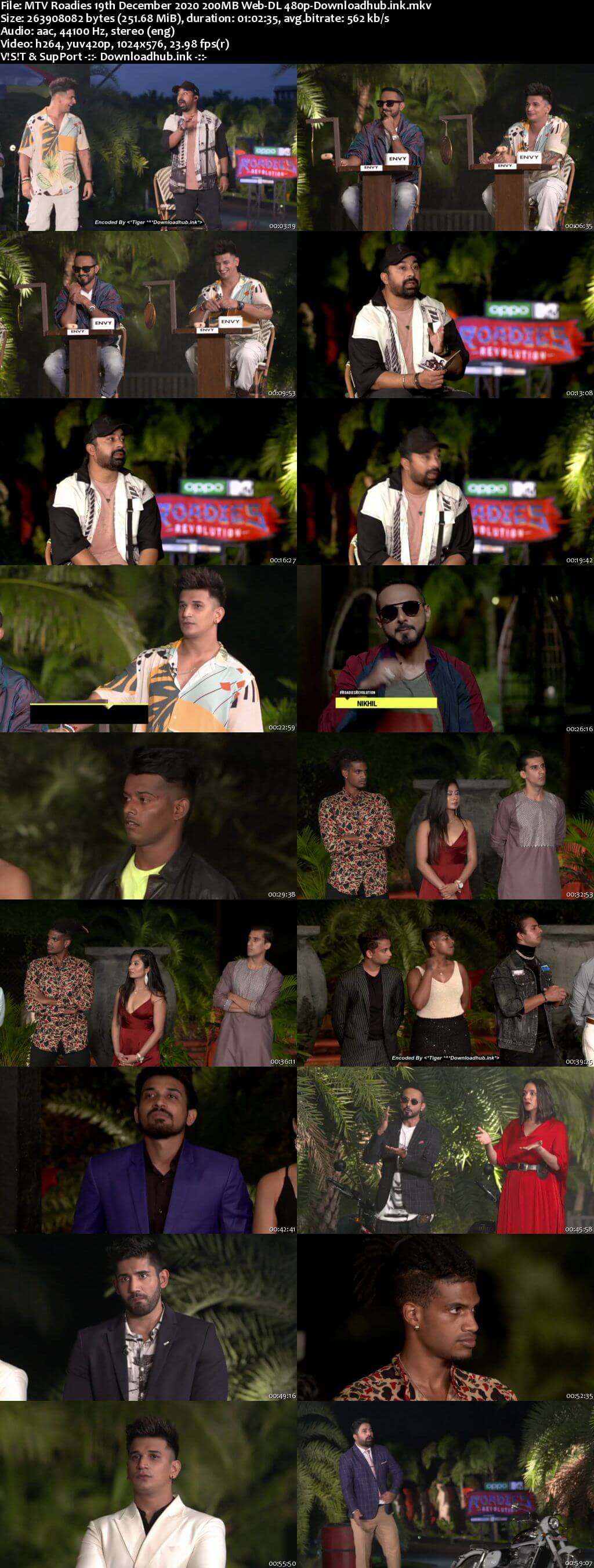 MTV Roadies 19th December 2020 250MB Web-DL 480p