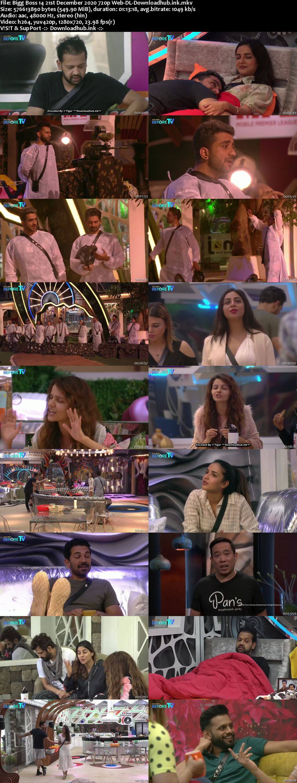 Bigg Boss 14 21st December 2020 Episode 79 720p 480p Web-DL