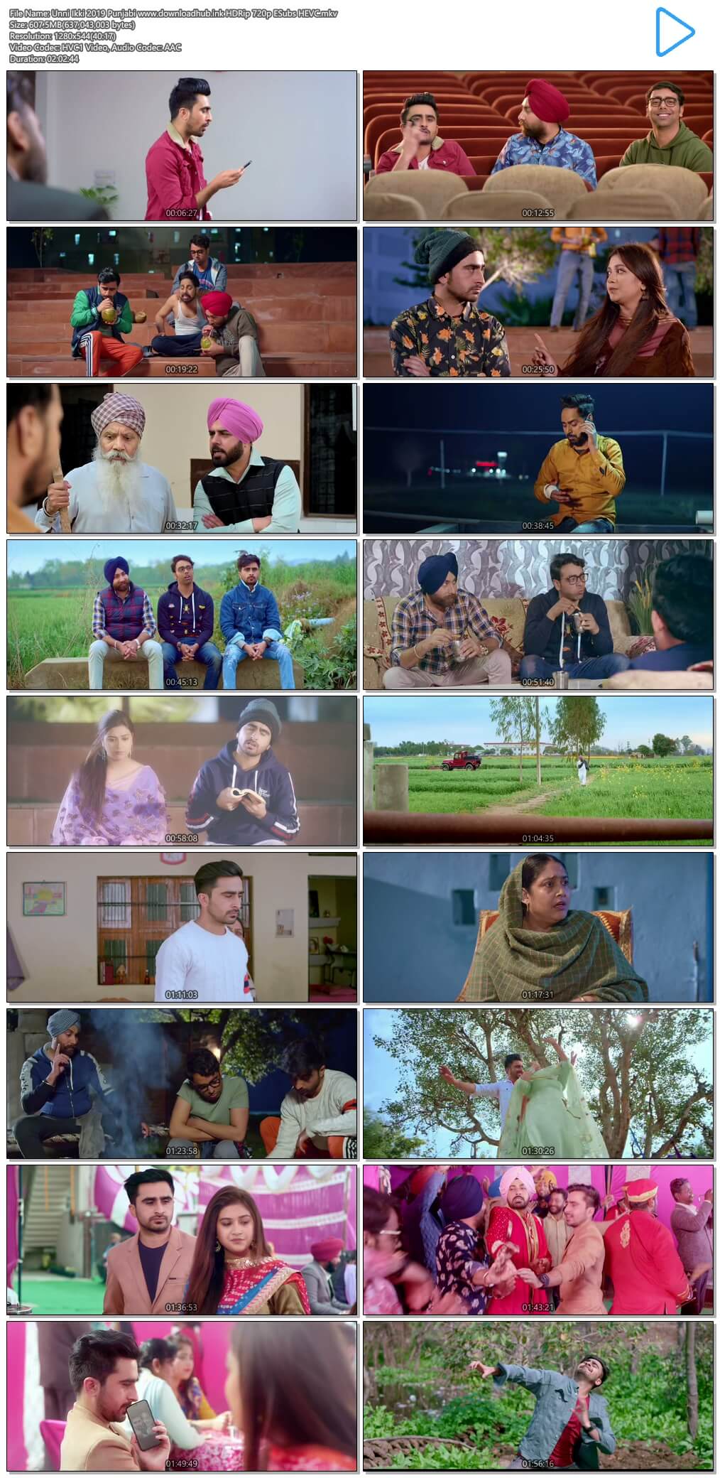 Unni Ikki 2019 Punjabi 600MB HDRip 720p ESubs HEVC