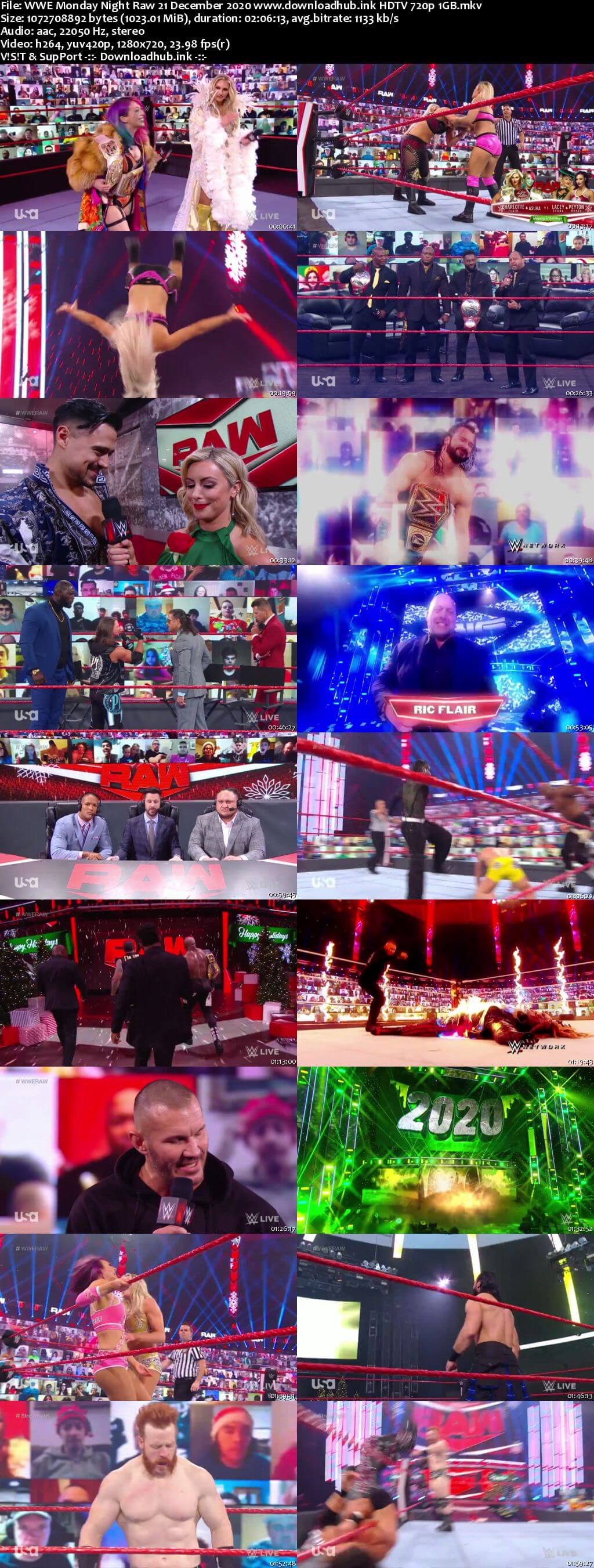 WWE Monday Night Raw 21st December 2020 720p 500MB HDTVRip 480p