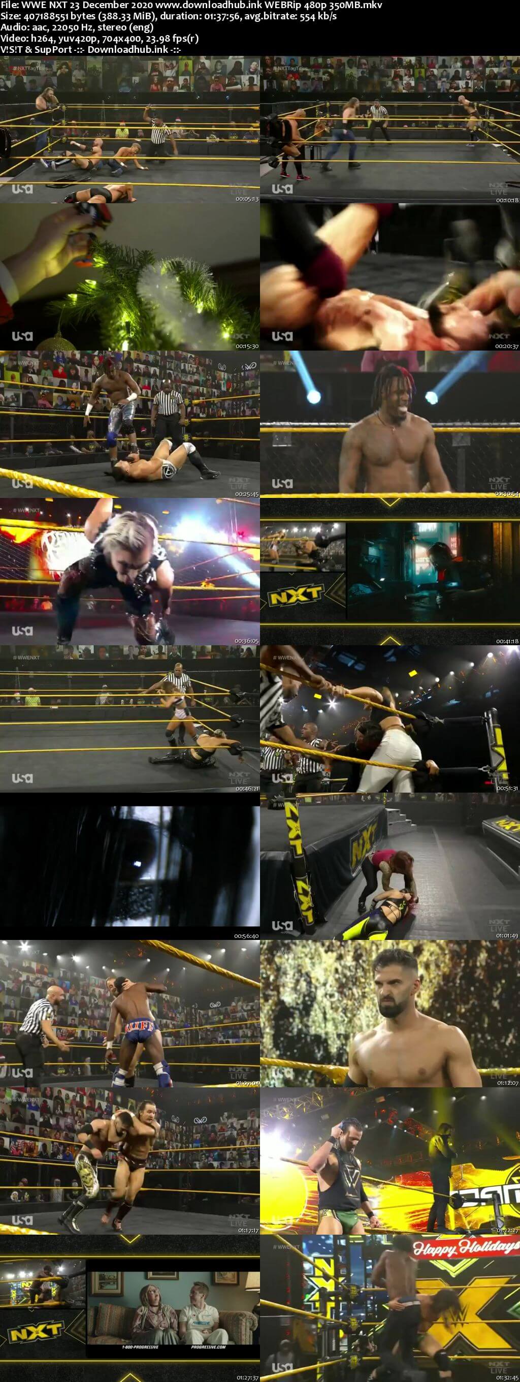 WWE NXT 23rd December 2020 350MB HDTV 480p