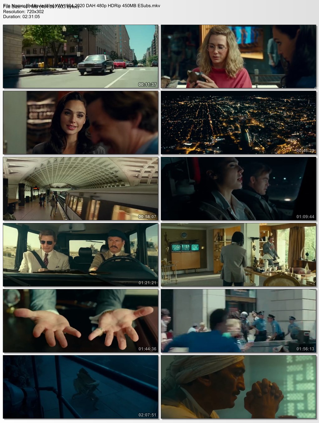 Wonder Woman 1984 2020 Dual Audio Hindi 480p HDRip x264 450MB ESubs