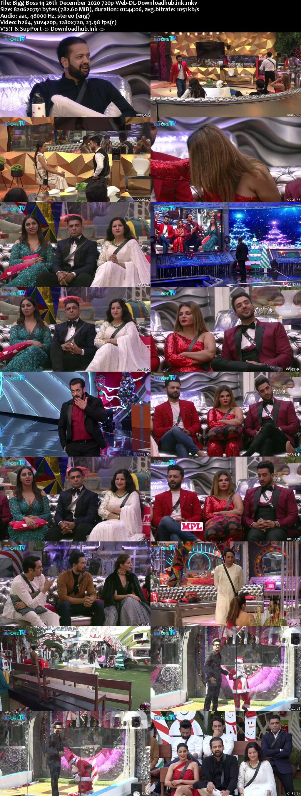 Bigg Boss 14 26th December 2020 Episode 84 720p 480p Web-DL