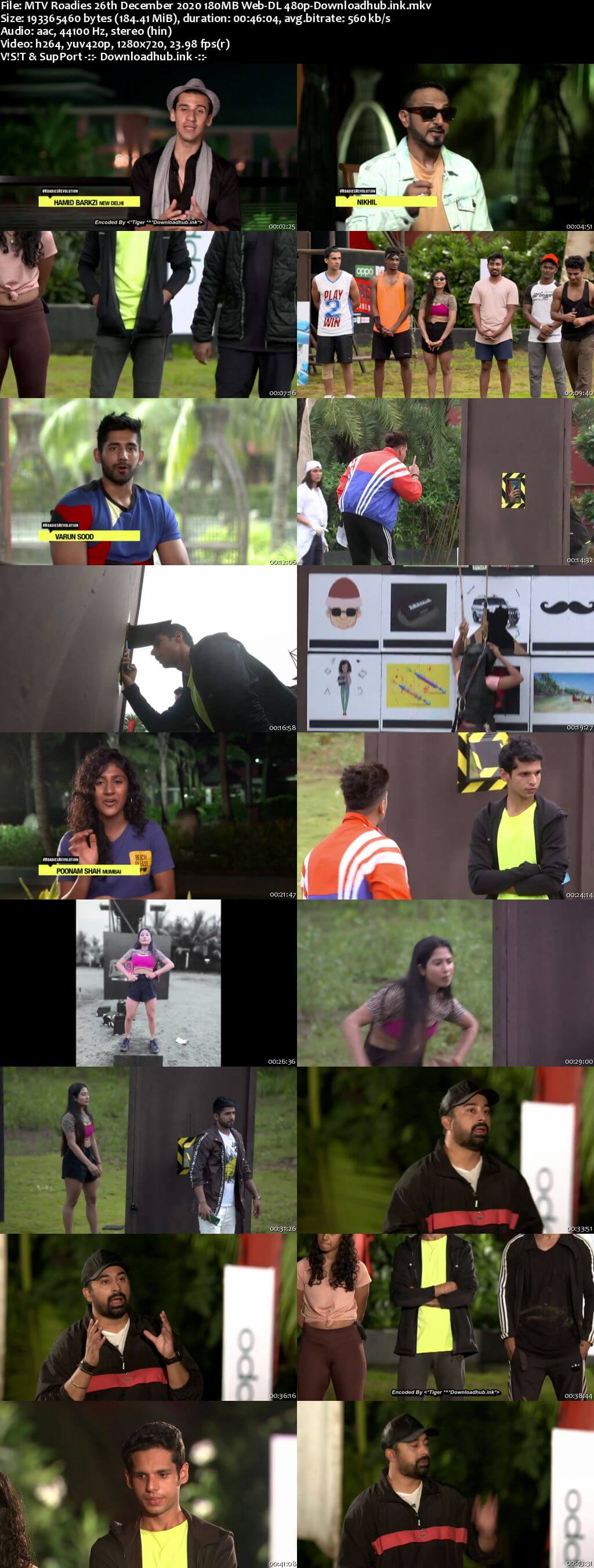 MTV Roadies 26th December 2020 180MB Web-DL 480p