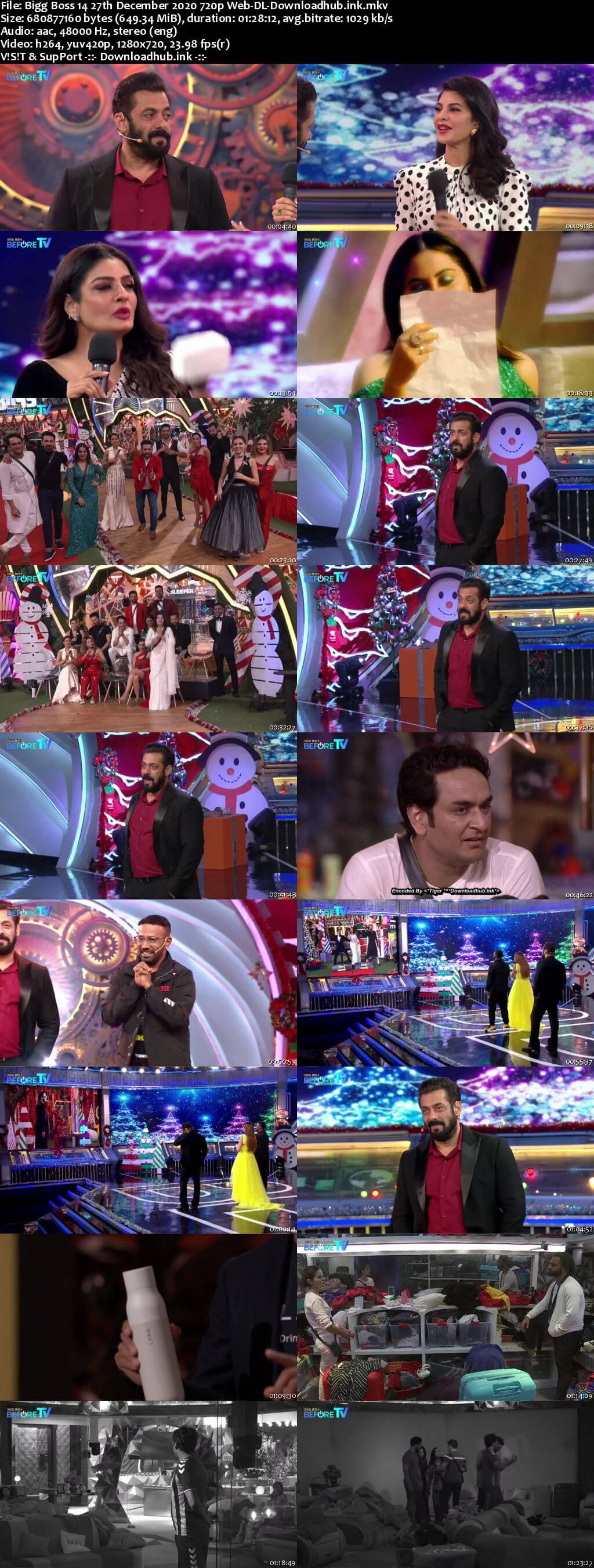 Bigg Boss 14 27th December 2020 Episode 85 720p 480p Web-DL