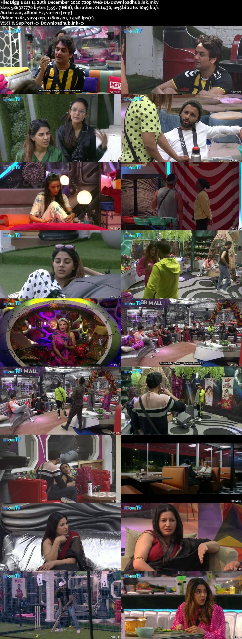 Bigg Boss 14 28th December 2020 Episode 86 720p 480p Web-DL