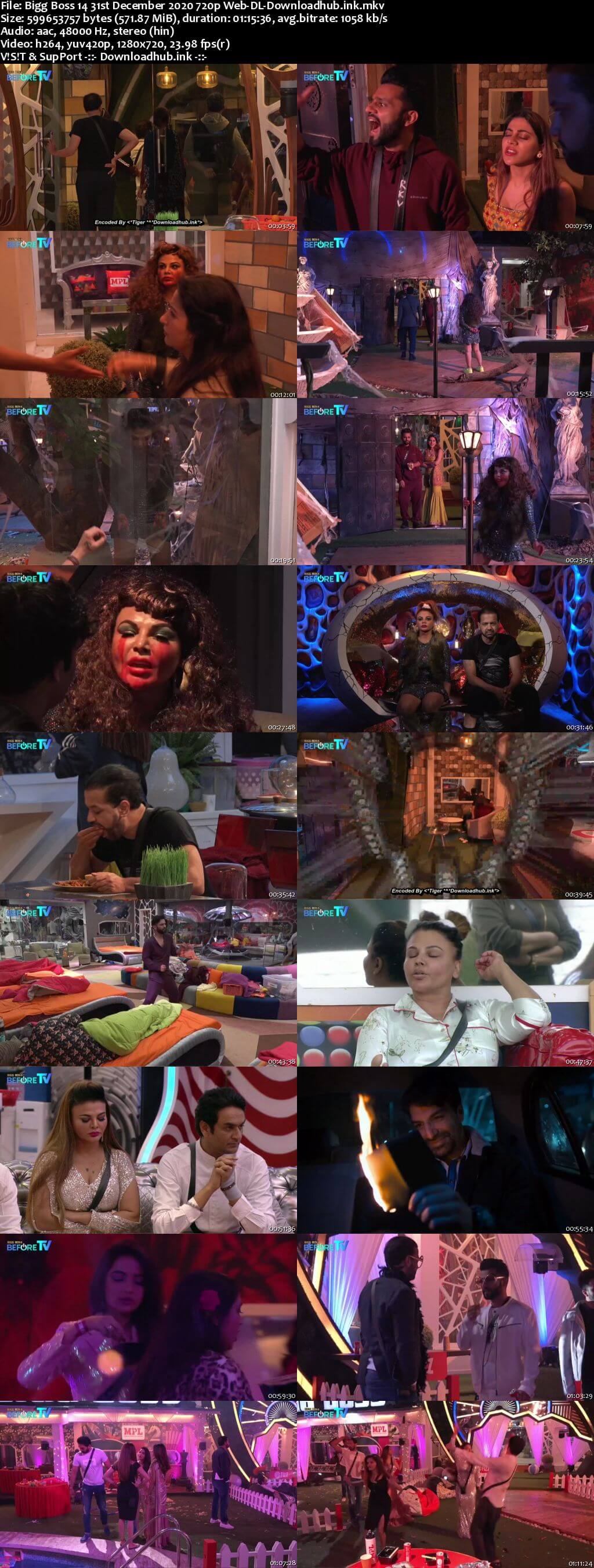 Bigg Boss 14 31st December 2020 Episode 89 720p 480p Web-DL