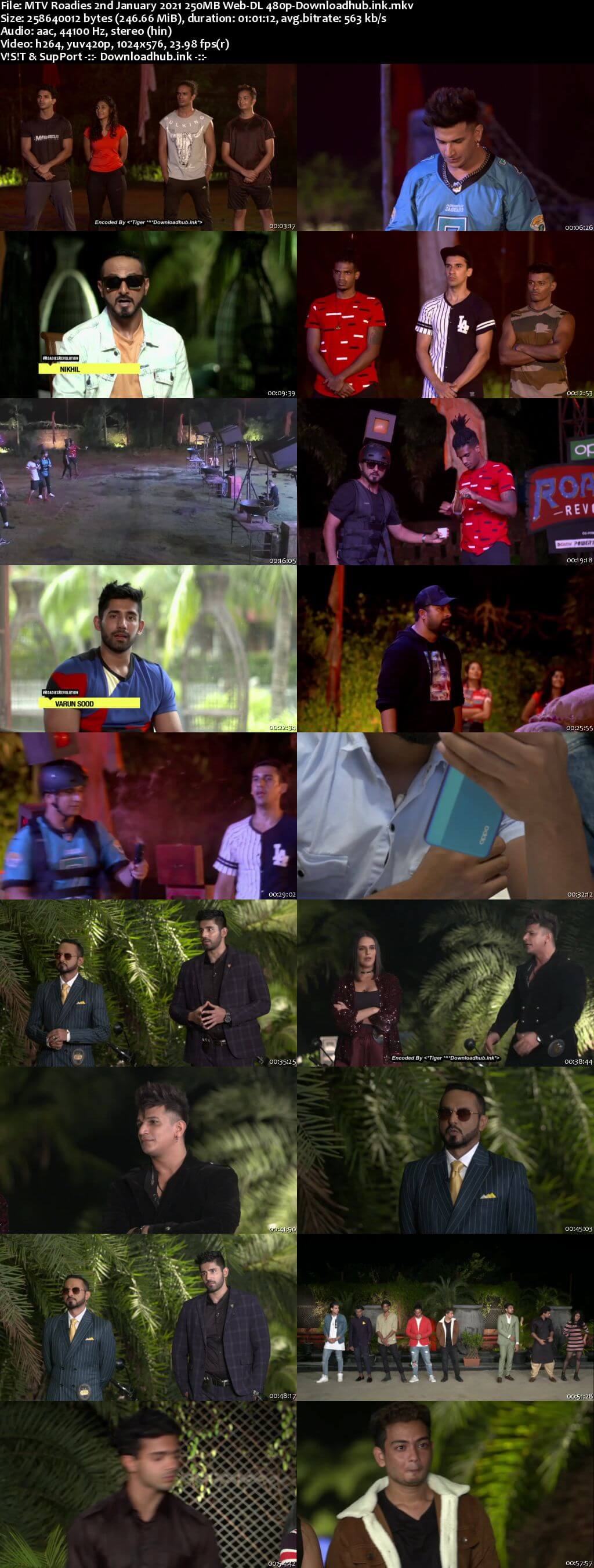 MTV Roadies 2nd January 2021 250MB Web-DL 480p