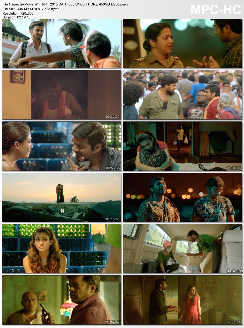 Naanum Rowdy Thaan 2015 Dual Audio Hindi 480p UNCUT HDRip 450MB ESubs