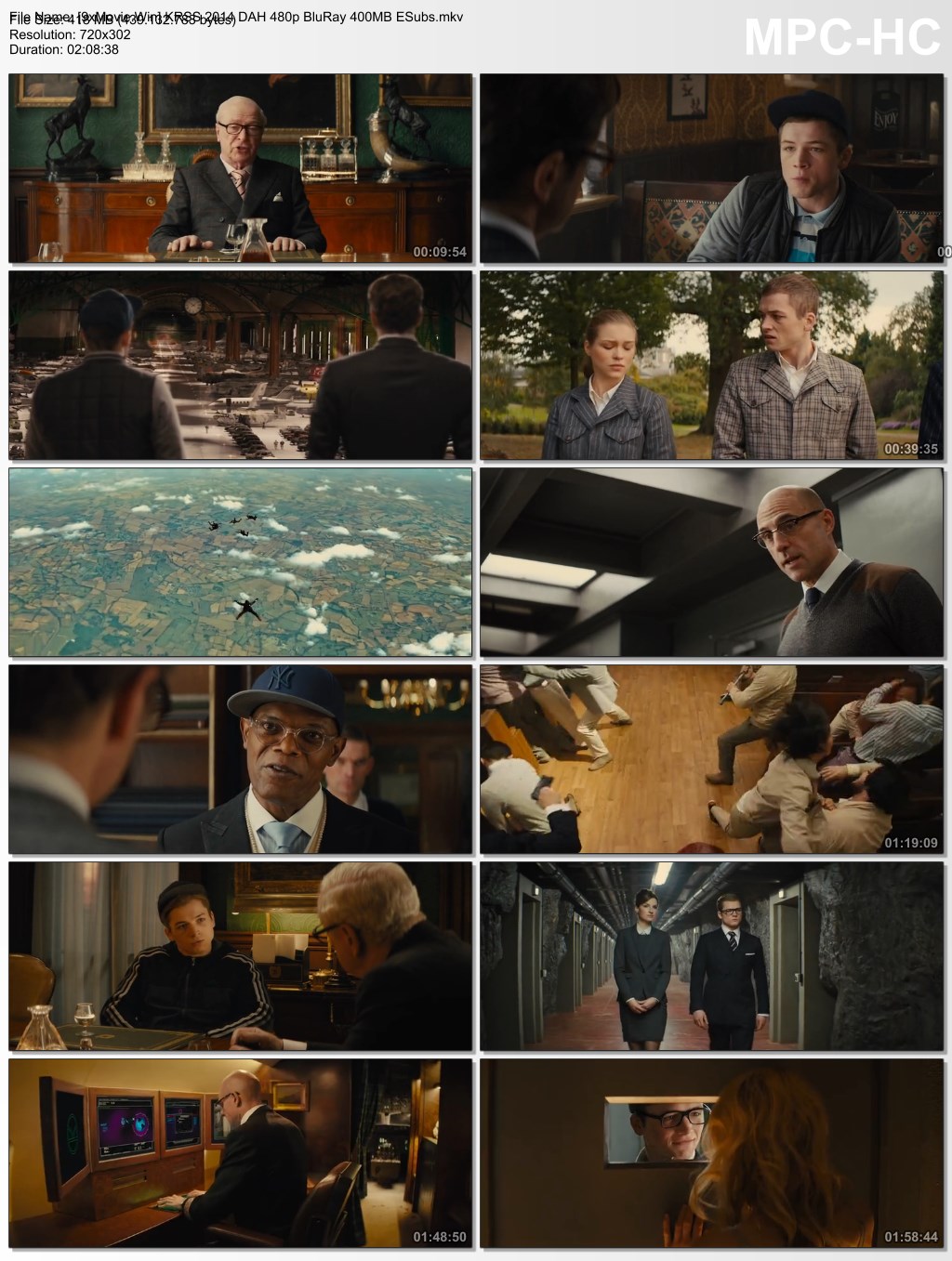 Kingsman The Secret Service 2014 Dual Audio Hindi 480p BluRay x264 400MB ESubs