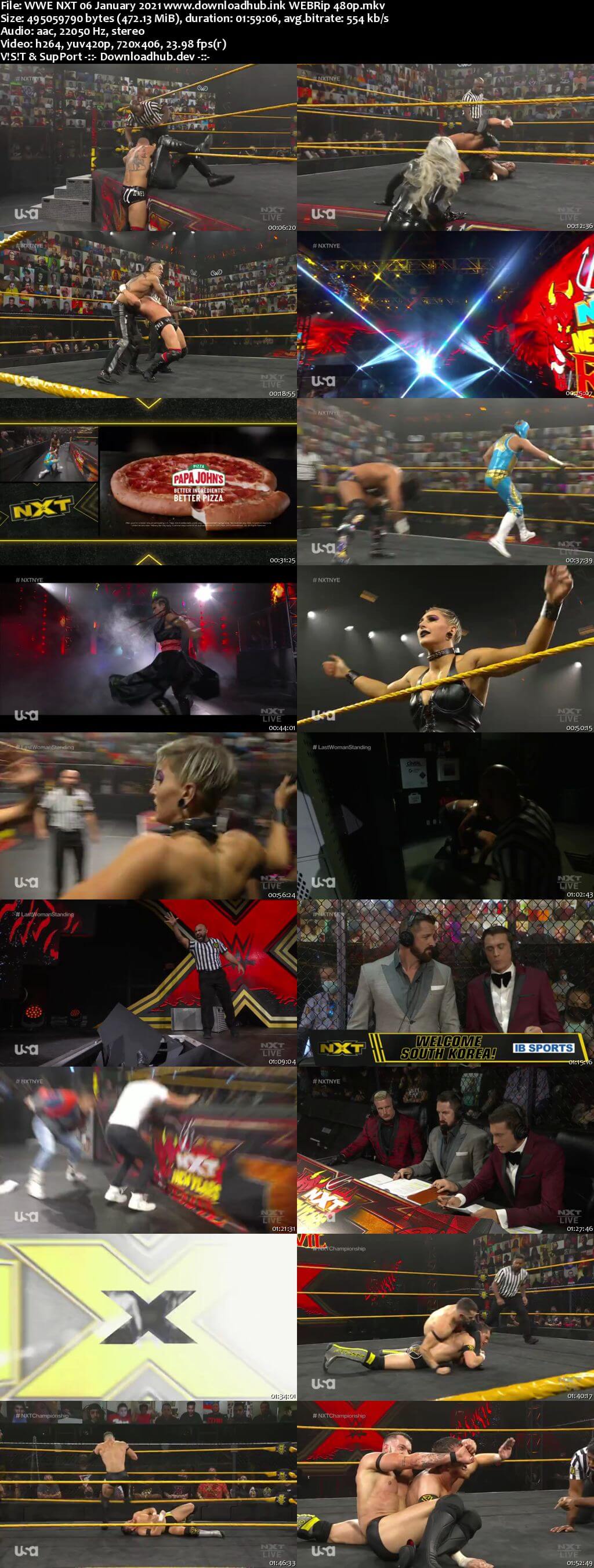 WWE NXT 6th January 2021 450MB HDTV 480p