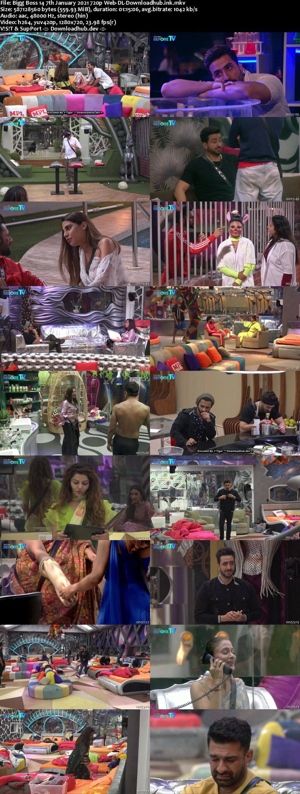 Bigg Boss 14 7th January 2021 Episode 96 720p 480p Web-DL