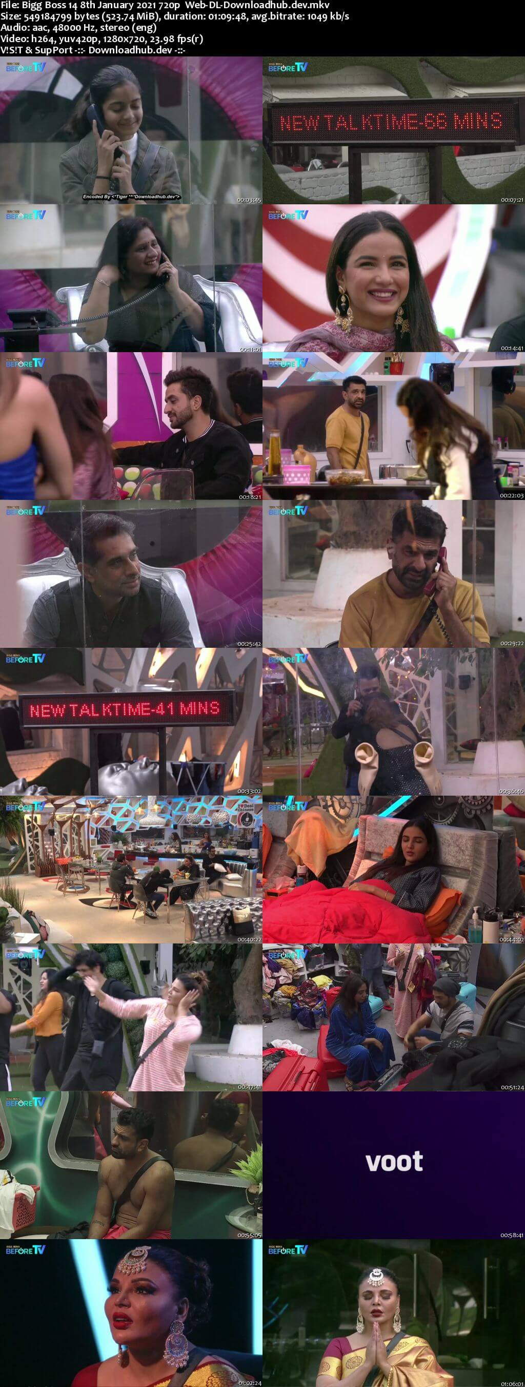 Bigg Boss 14 8th January 2021 Episode 97 720p 480p Web-DL