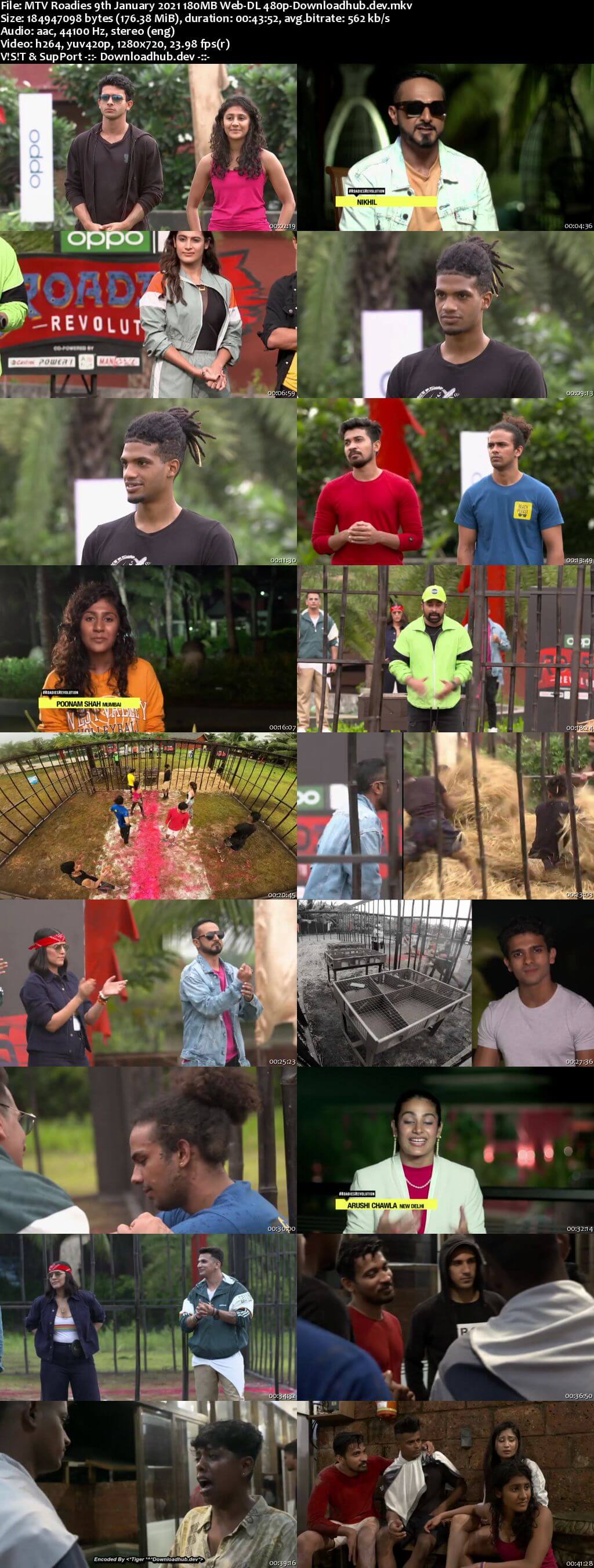 MTV Roadies 9th January 2021 180MB Web-DL 480p