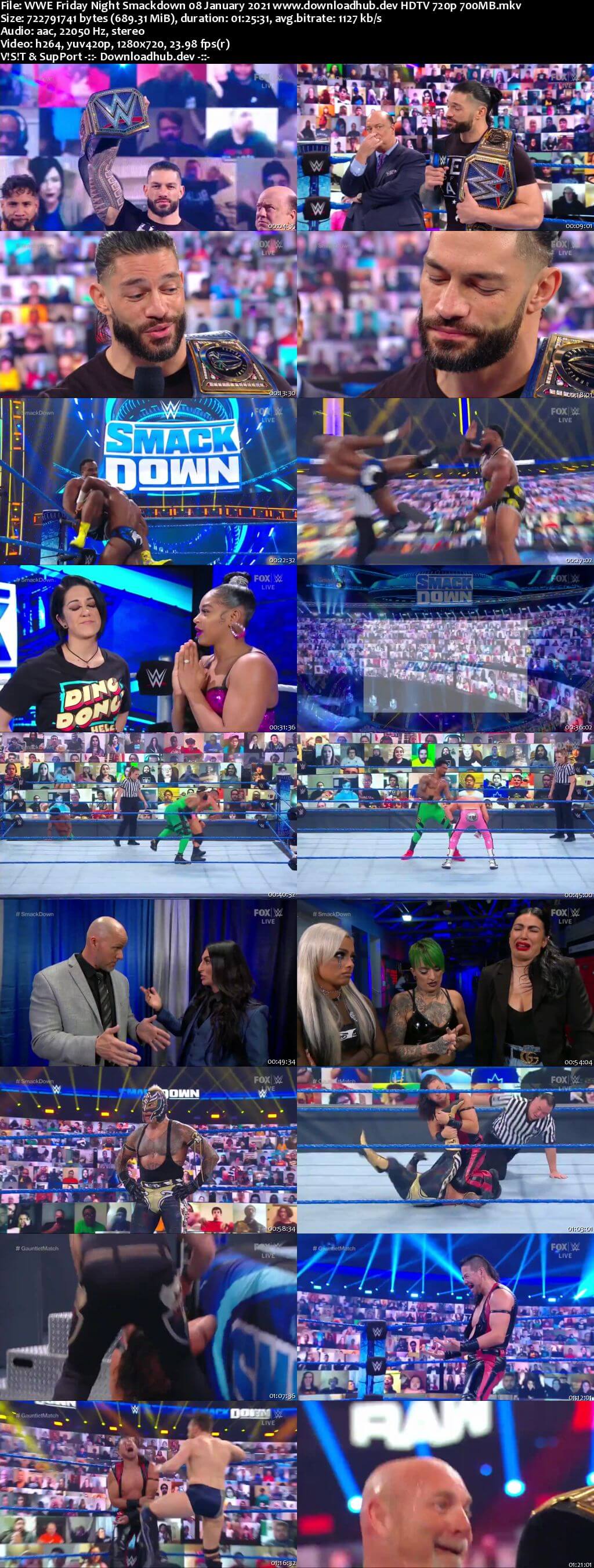 WWE Friday Night Smackdown 8th January 2021 720p 300MB HDTV 480p