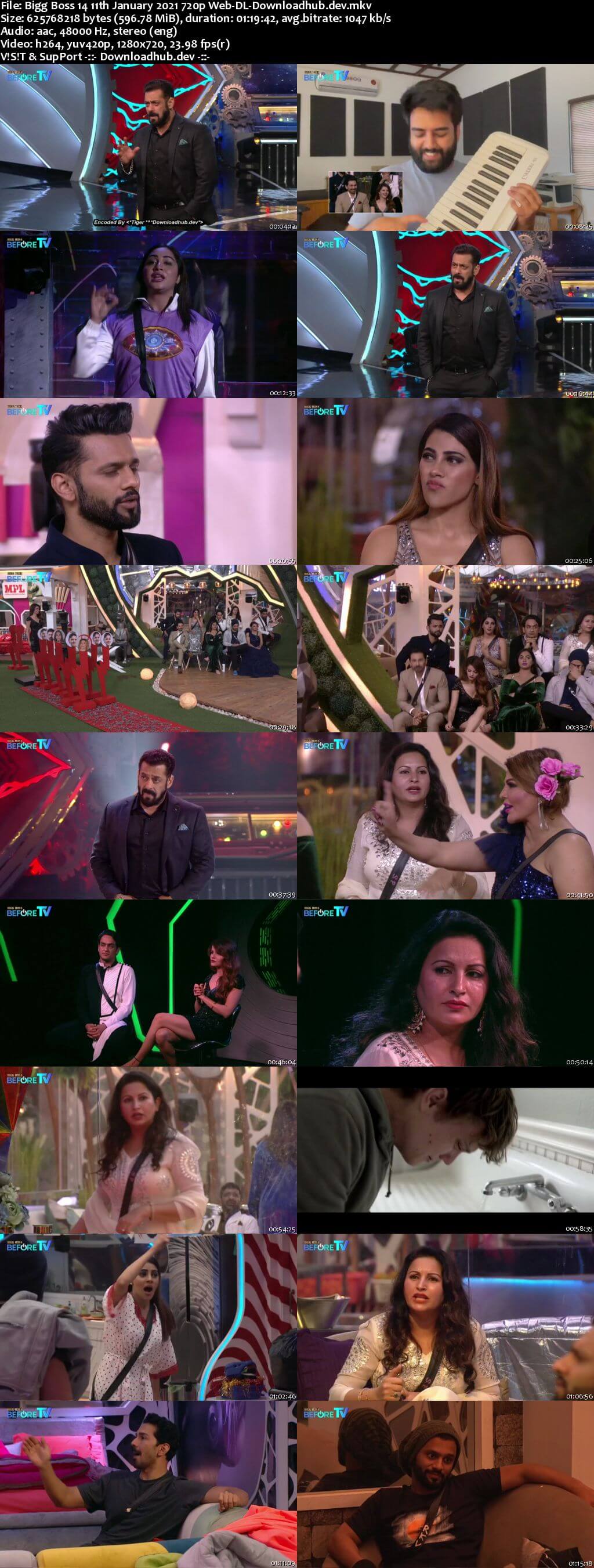 Bigg Boss 14 11th January 2021 Episode 100 720p 480p Web-DL