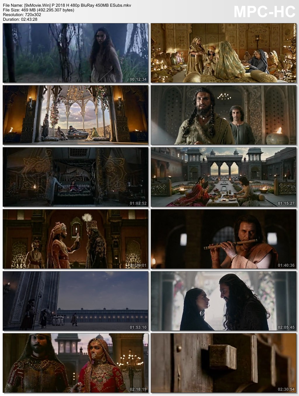 Padmaavat 2018 Hindi 480p BluRay x264 450MB ESubs