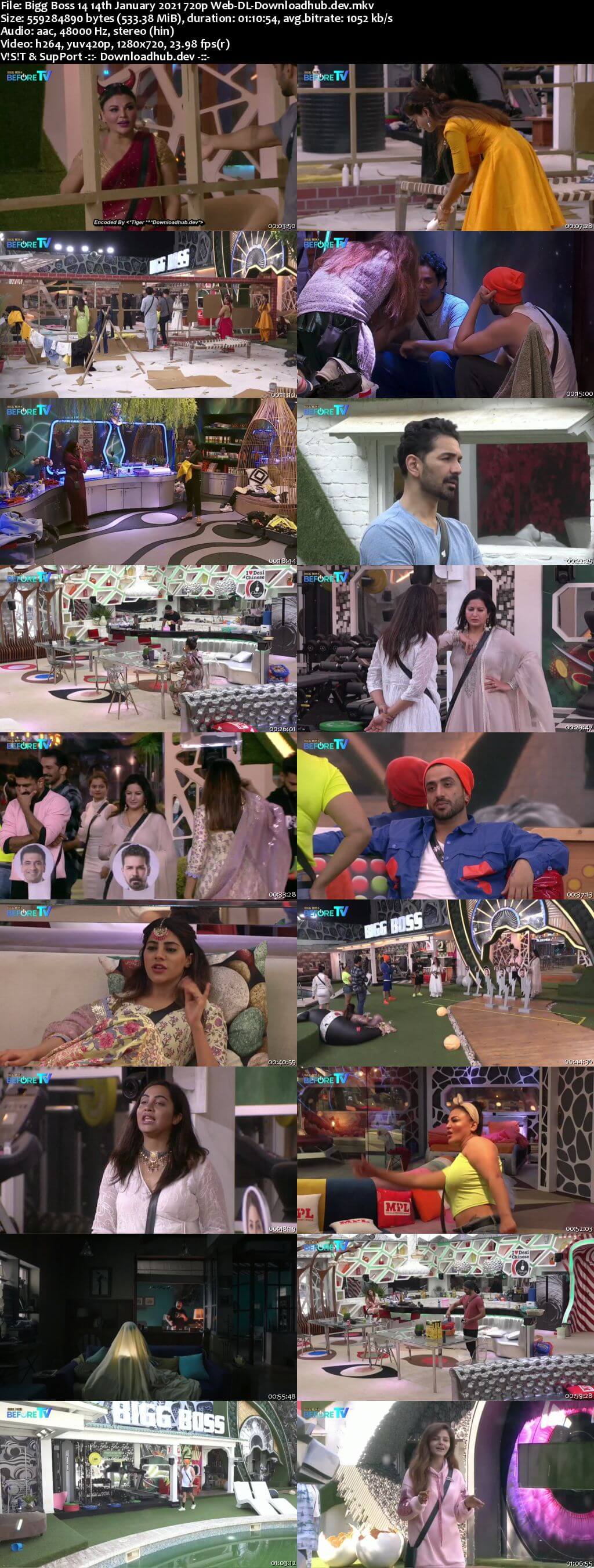 Bigg Boss 14 14th January 2021 Episode 103 720p 480p Web-DL