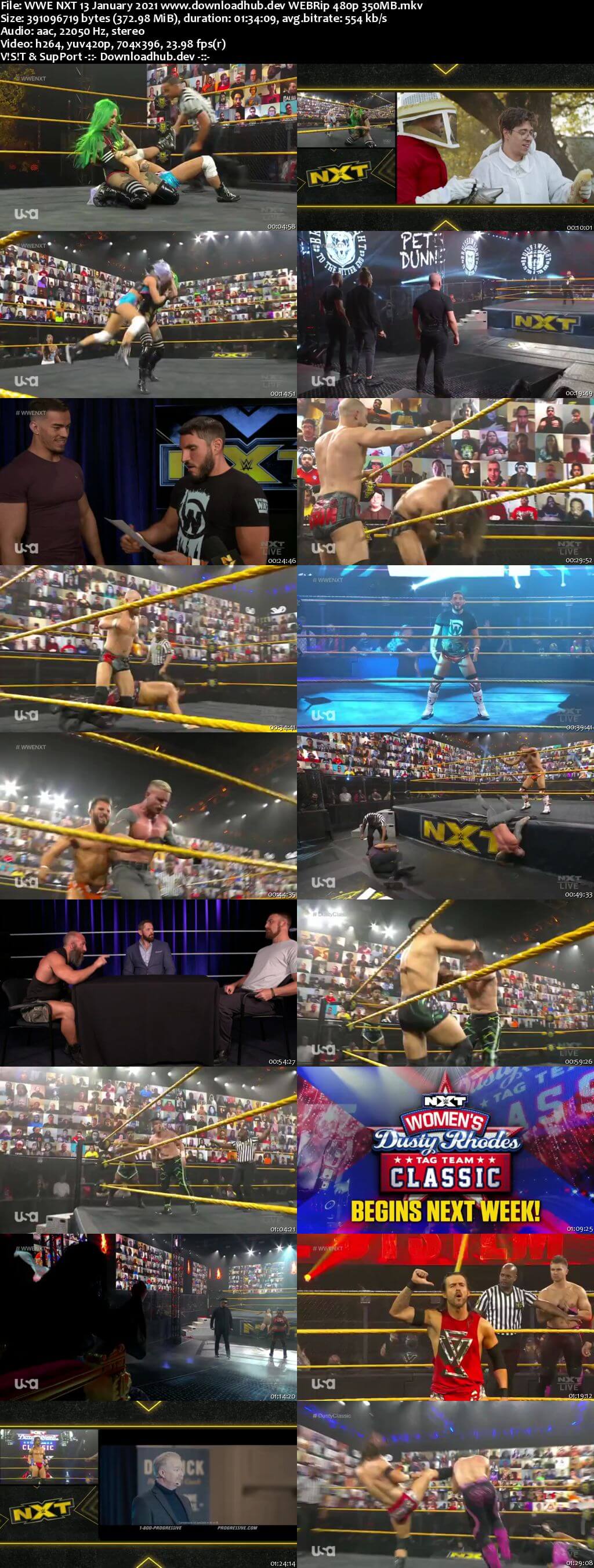 WWE NXT 13th January 2021 350MB HDTV 480p