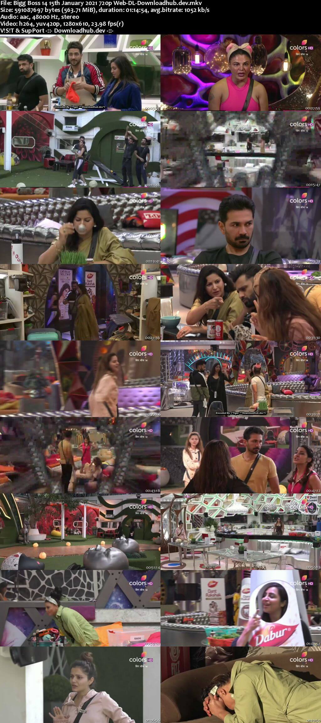 Bigg Boss 14 15th January 2021 Episode 104 720p 480p Web-DL